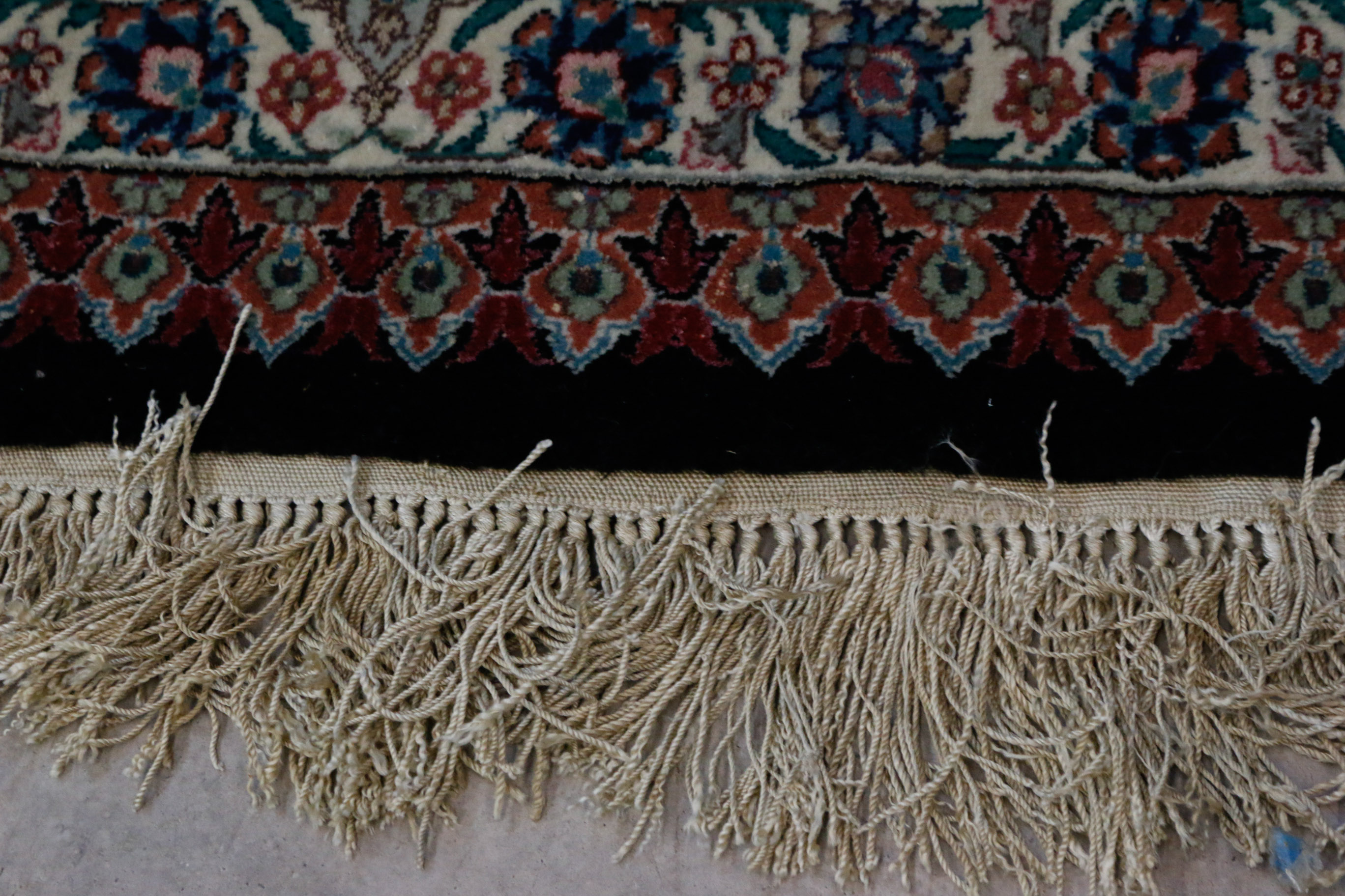 Hand-Knotted Chinese Wool and Silk Area Rug