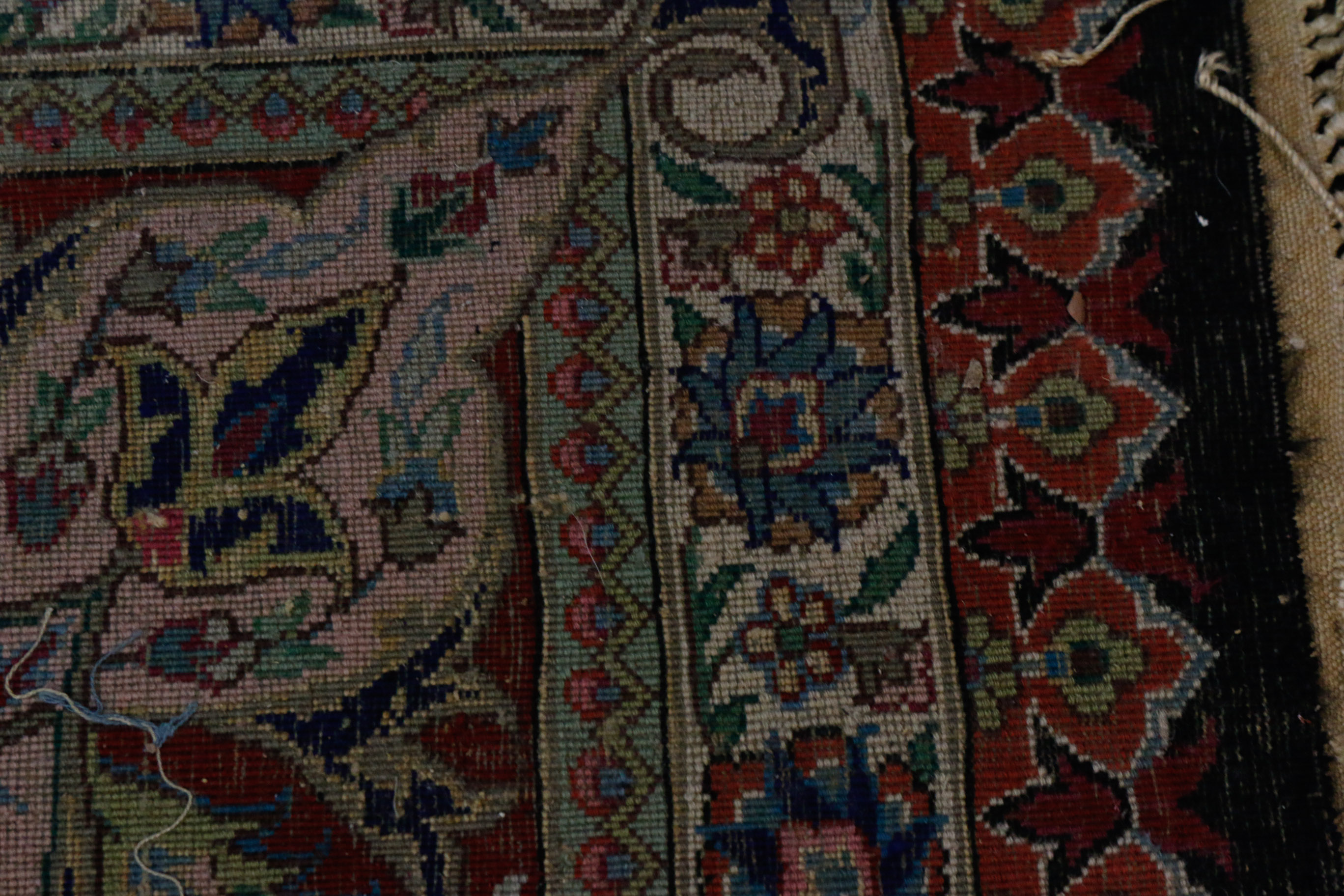 Hand-Knotted Chinese Wool and Silk Area Rug