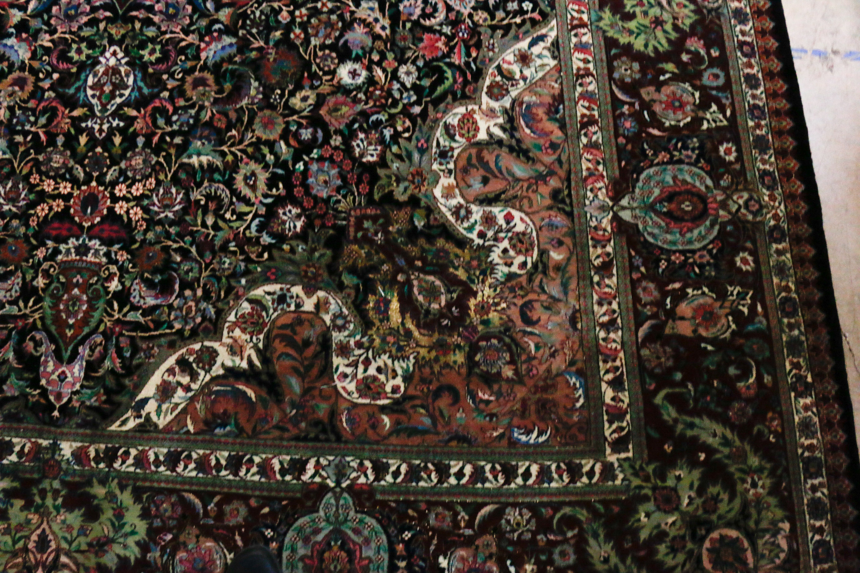 Hand-Knotted Chinese Wool and Silk Area Rug