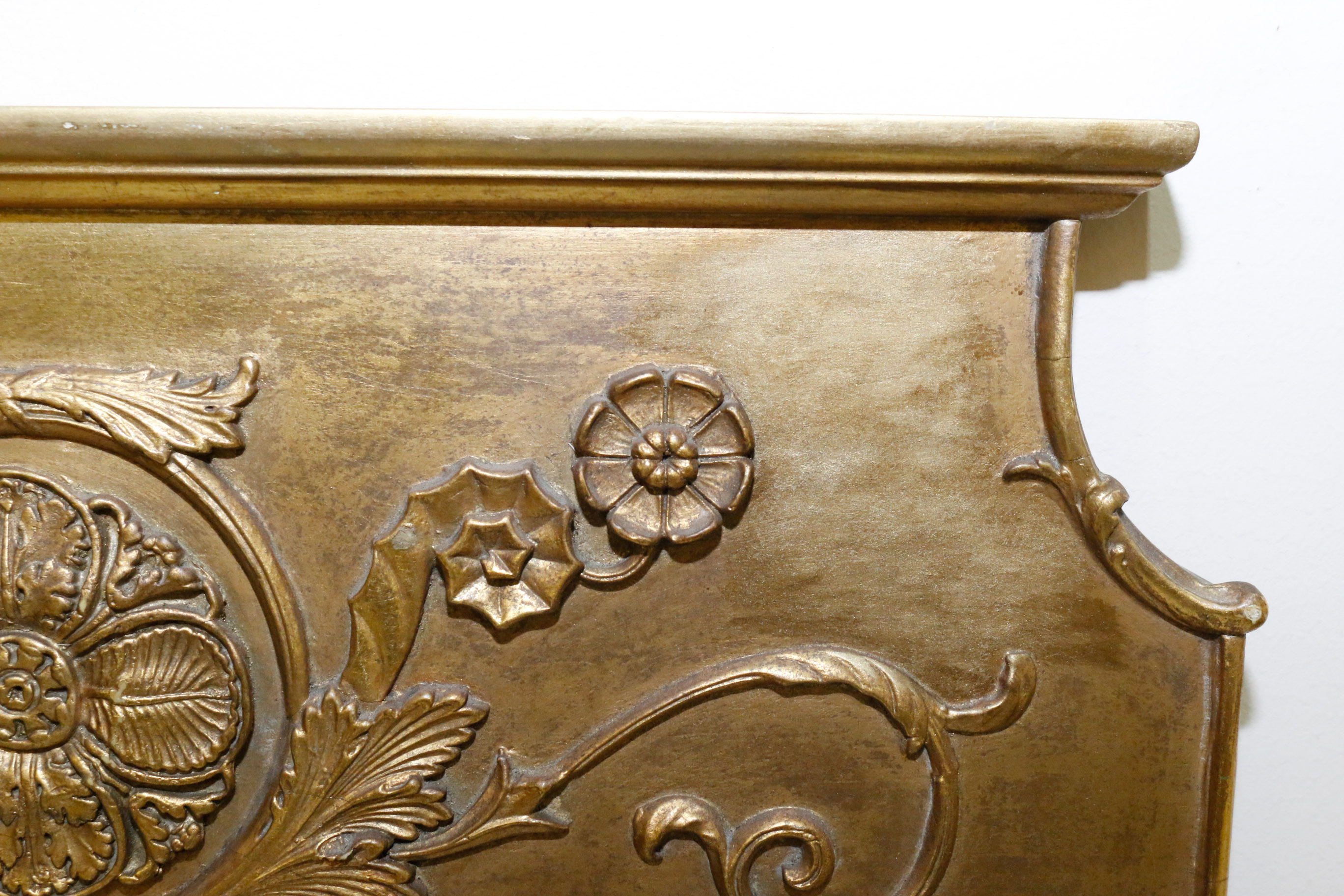 Gold Toned Wooden Ornate Wall Mirror