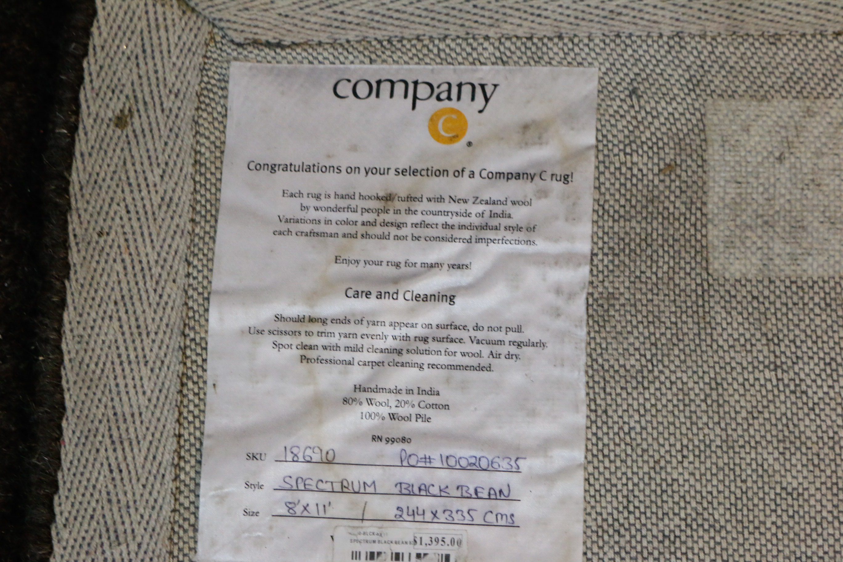 Handmade Indian Area Rug By Company C