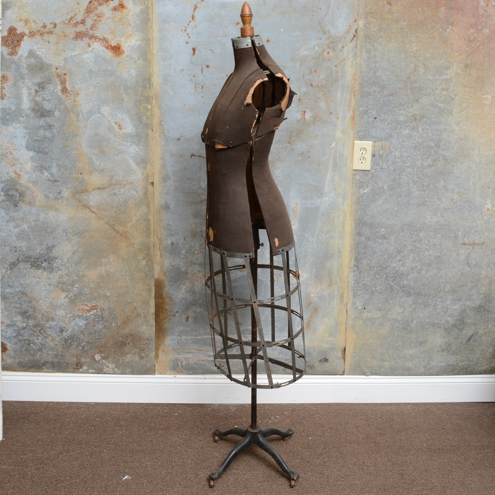 Antique Mannequin Bust Stand