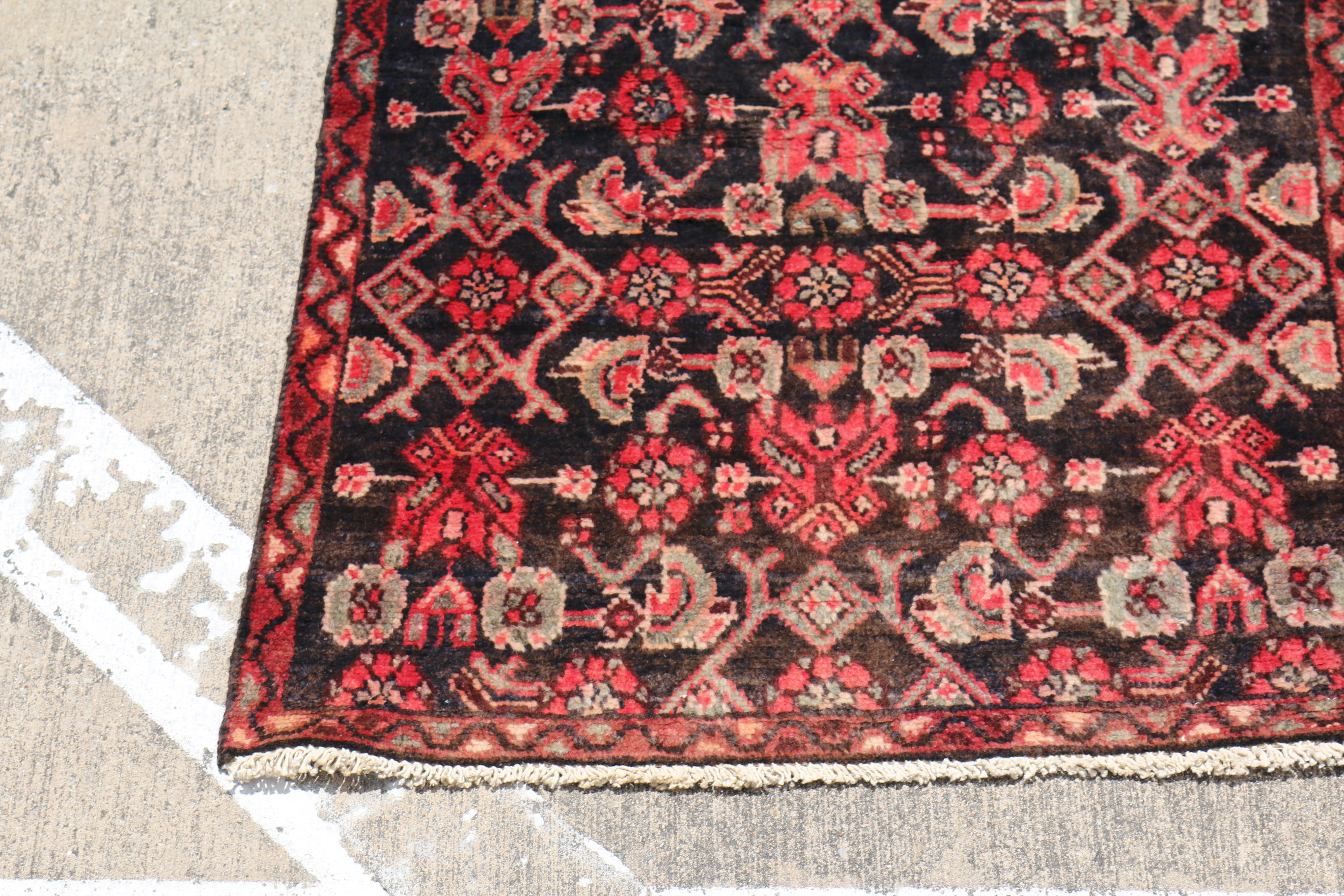 Handwoven Vintage Persian Lilhan Mallayer Sarouk Rug Runner