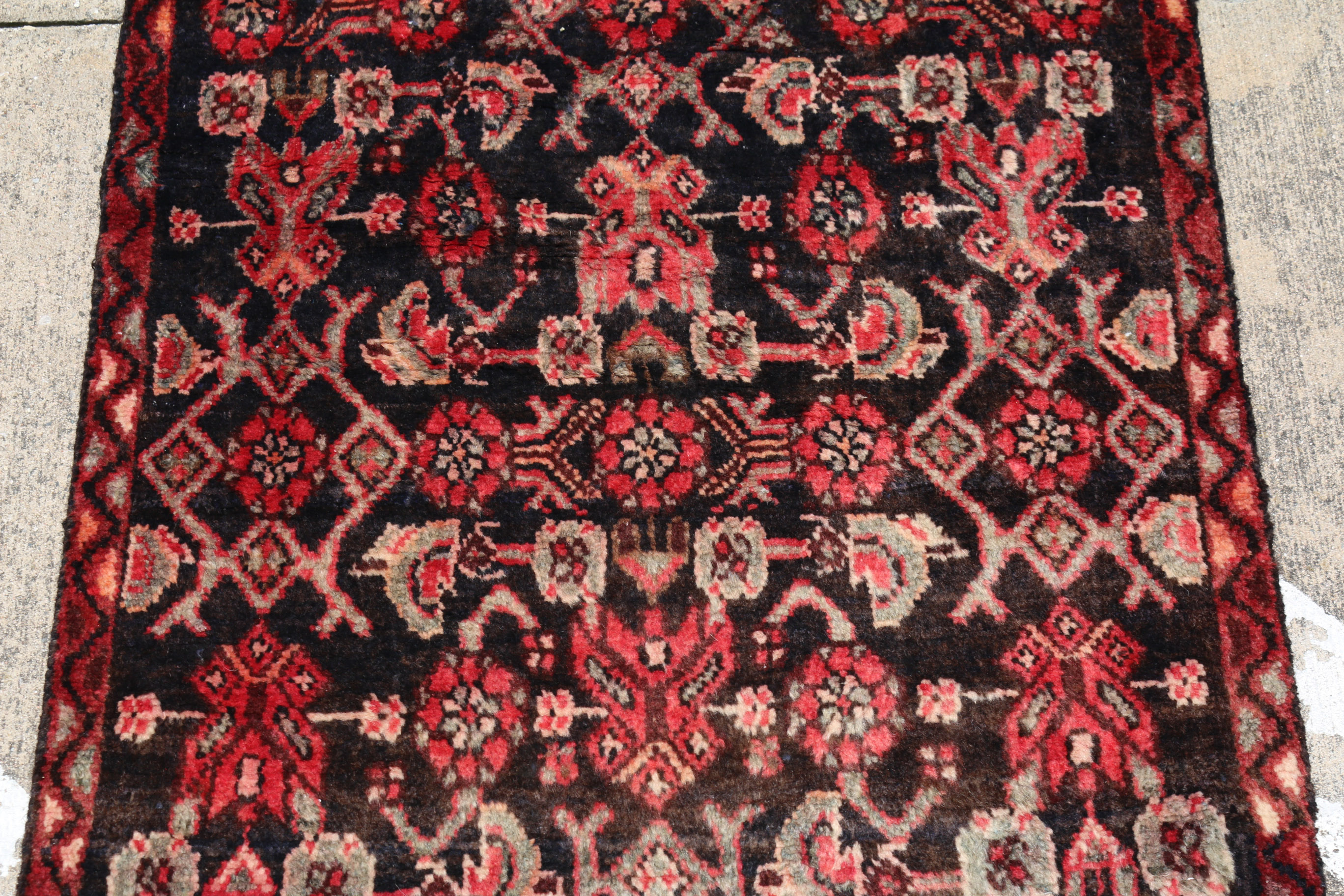 Handwoven Vintage Persian Lilhan Mallayer Sarouk Rug Runner