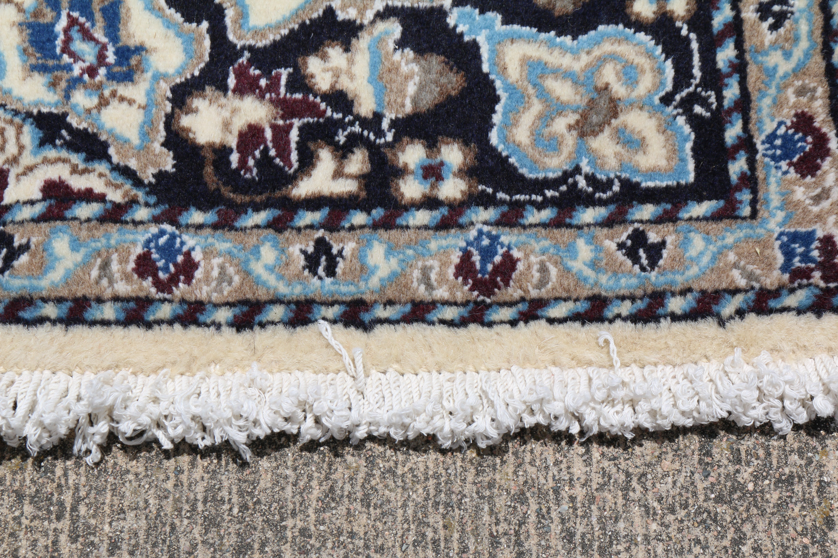 Handwoven Vintage Persian Nain Area Rug