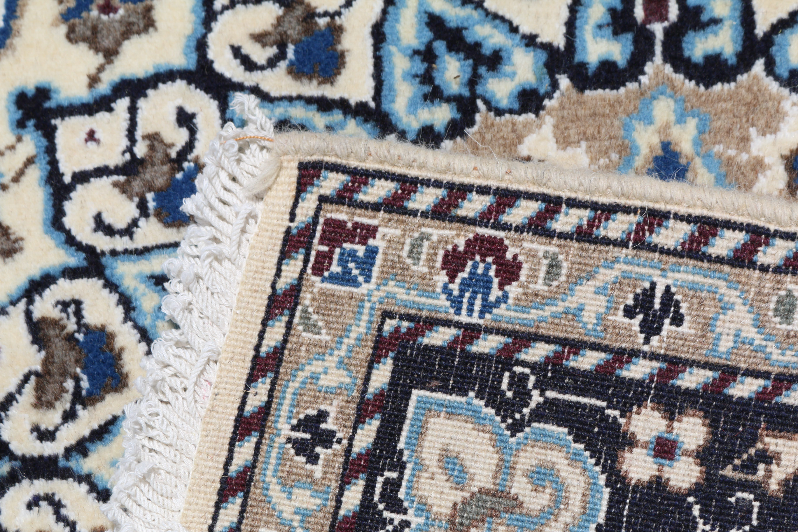 Handwoven Vintage Persian Nain Area Rug