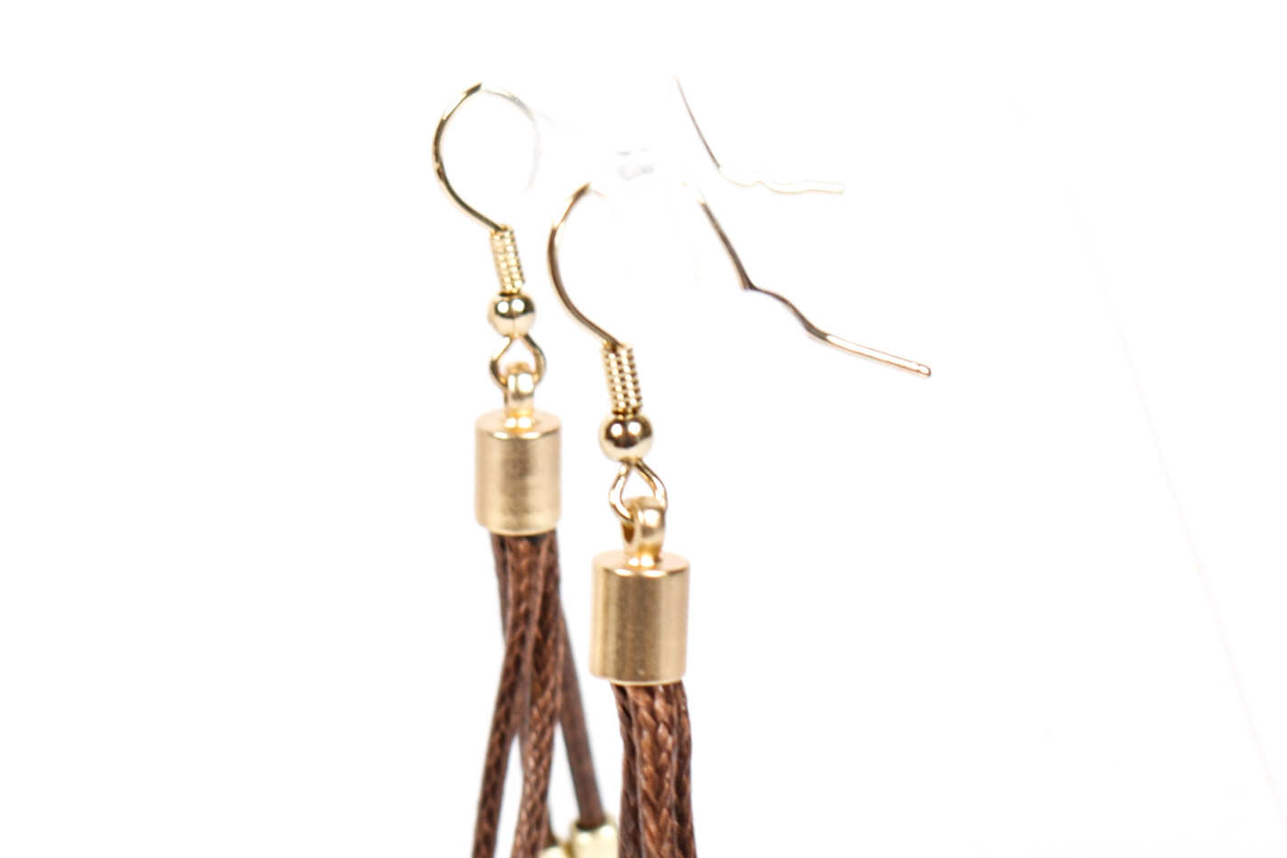 Leather and Brushed Cube Bead Necklace and Earrings