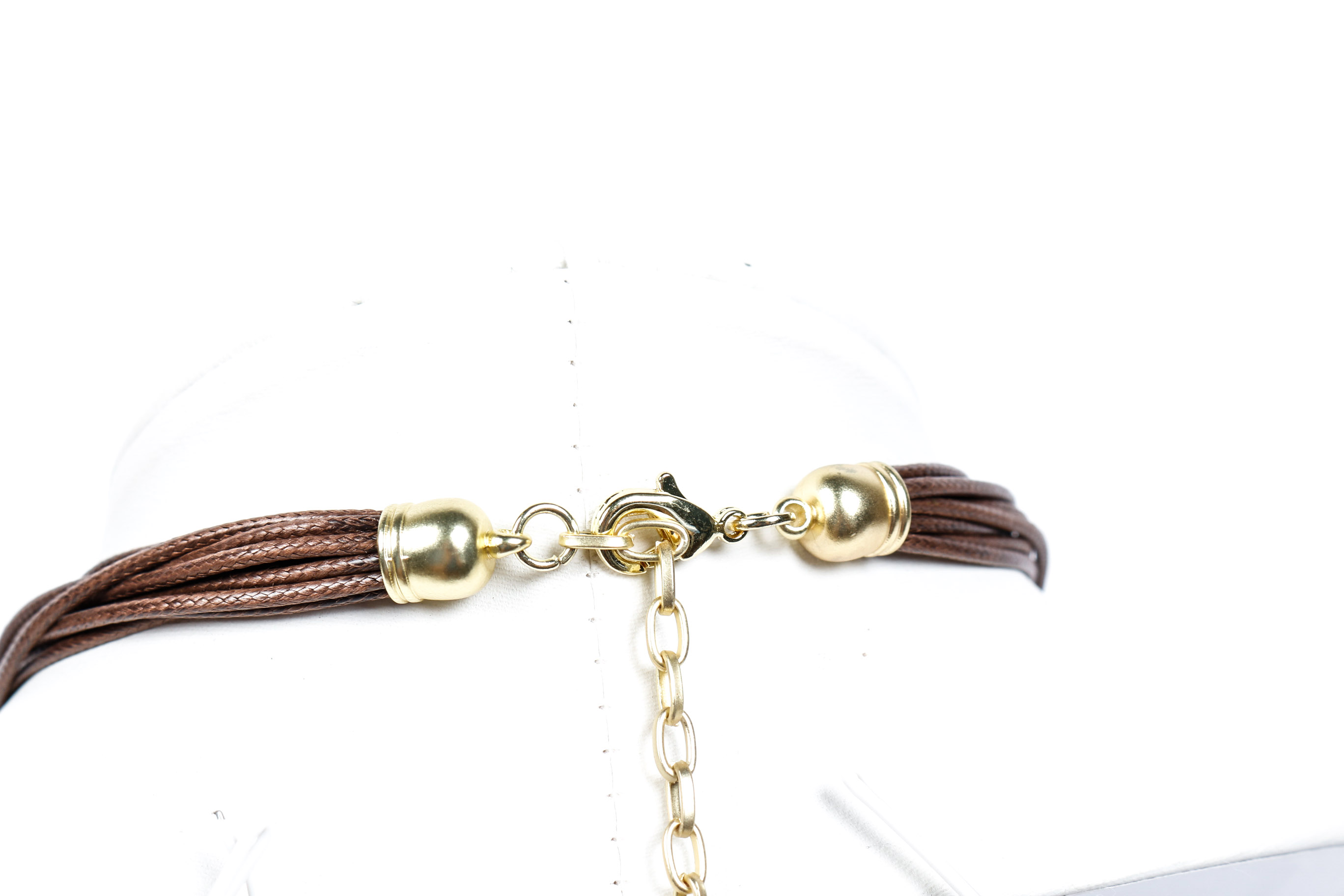 Leather and Brushed Cube Bead Necklace and Earrings