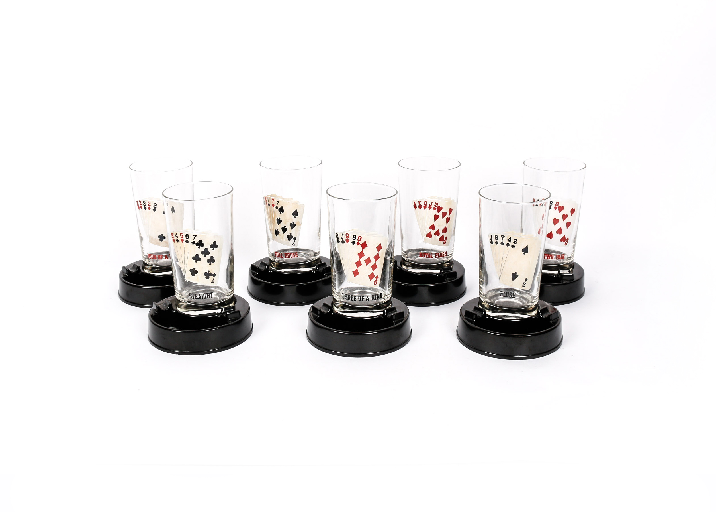Poker Themed Glasses With Stands