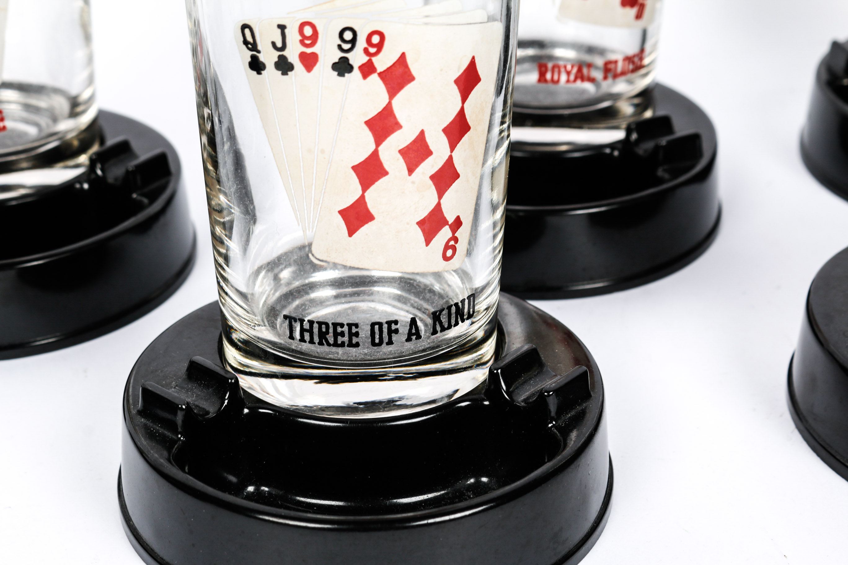 Poker Themed Glasses With Stands