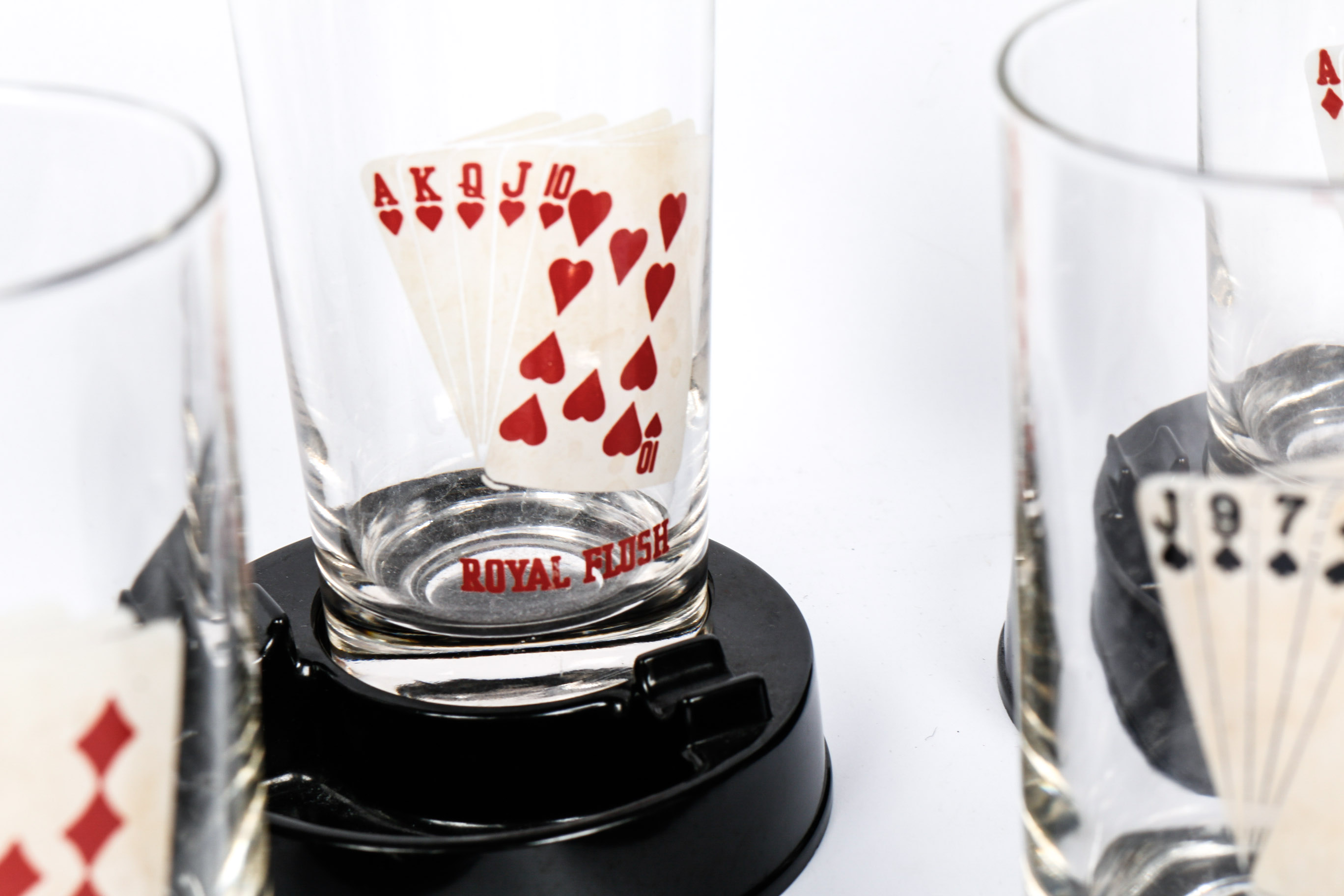 Poker Themed Glasses With Stands