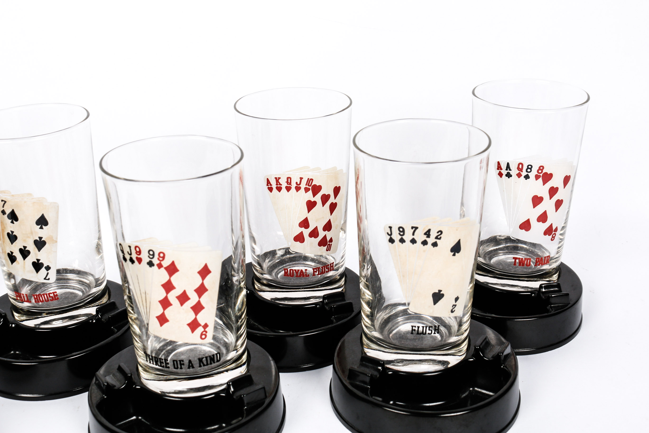 Poker Themed Glasses With Stands