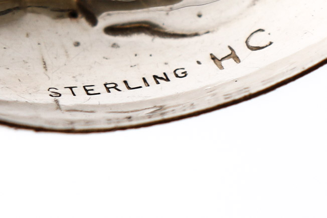 Pair of Sterling Silver Navajo Earrings Signed Henry Callaolito