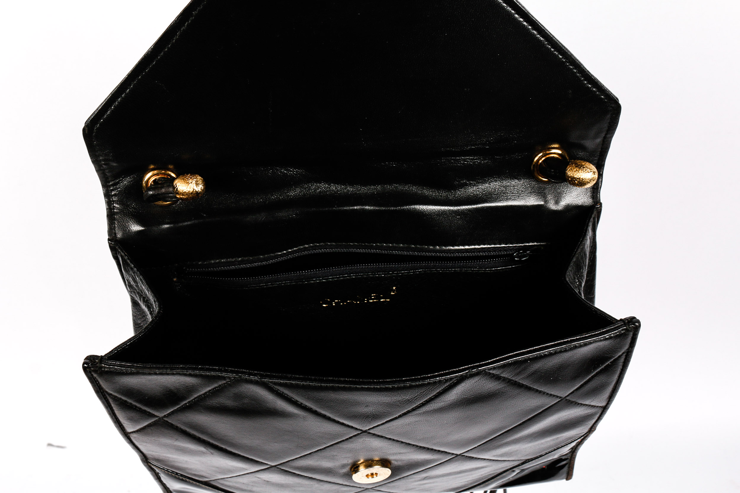 Vintage Chanel Black Leather Handbag