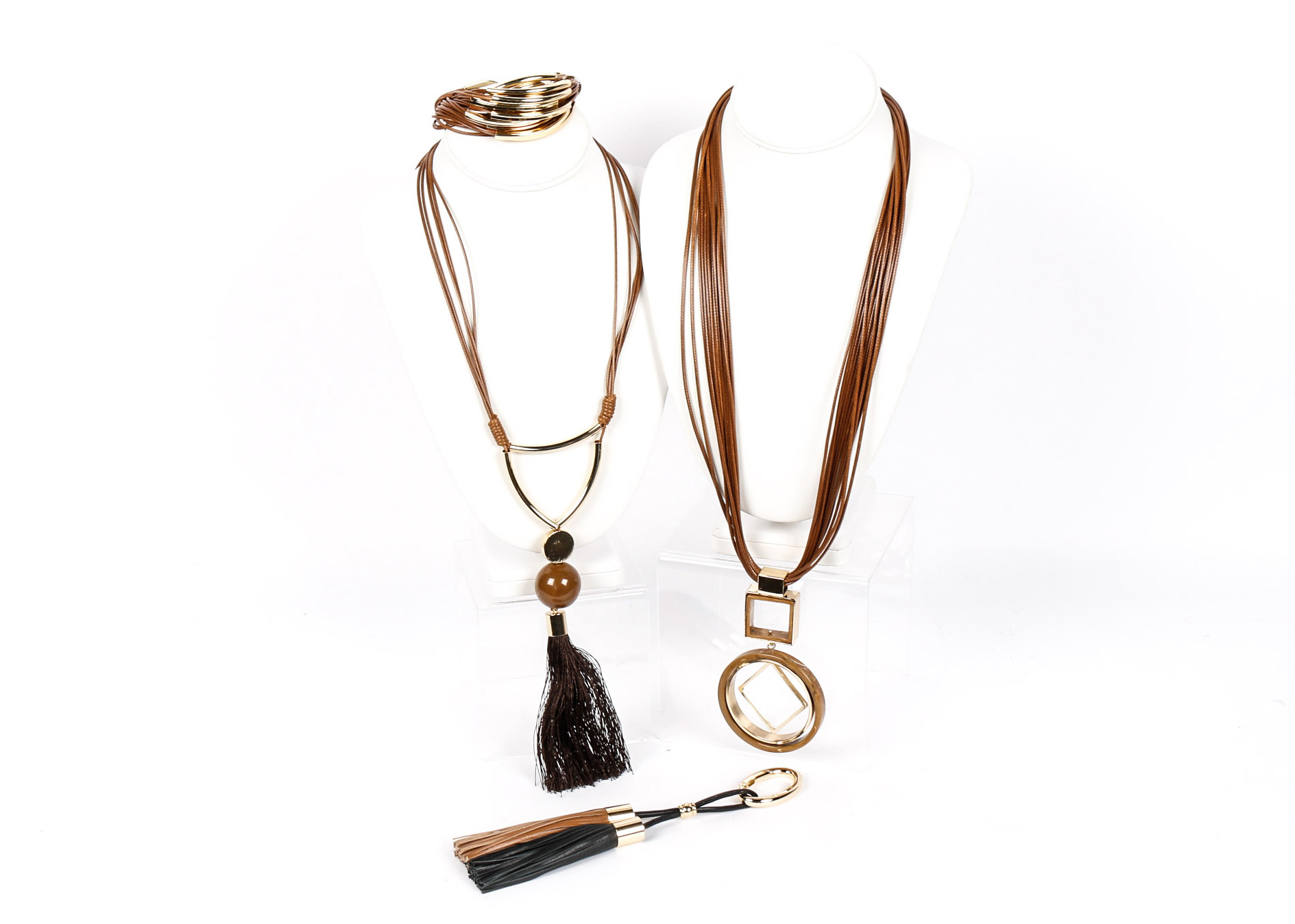 Collection of Leather Necklaces and Charms