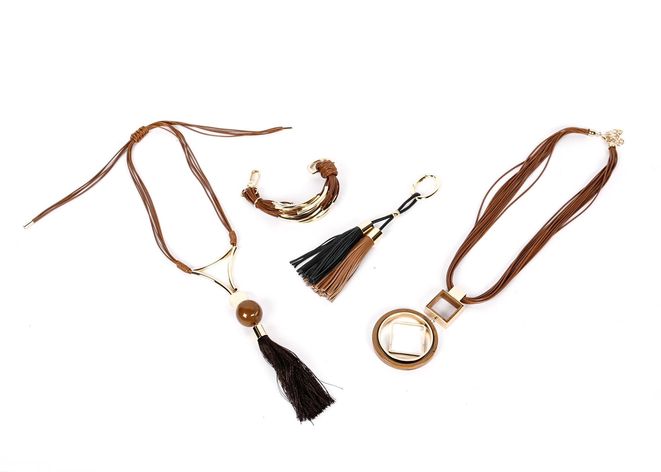 Collection of Leather Necklaces and Charms