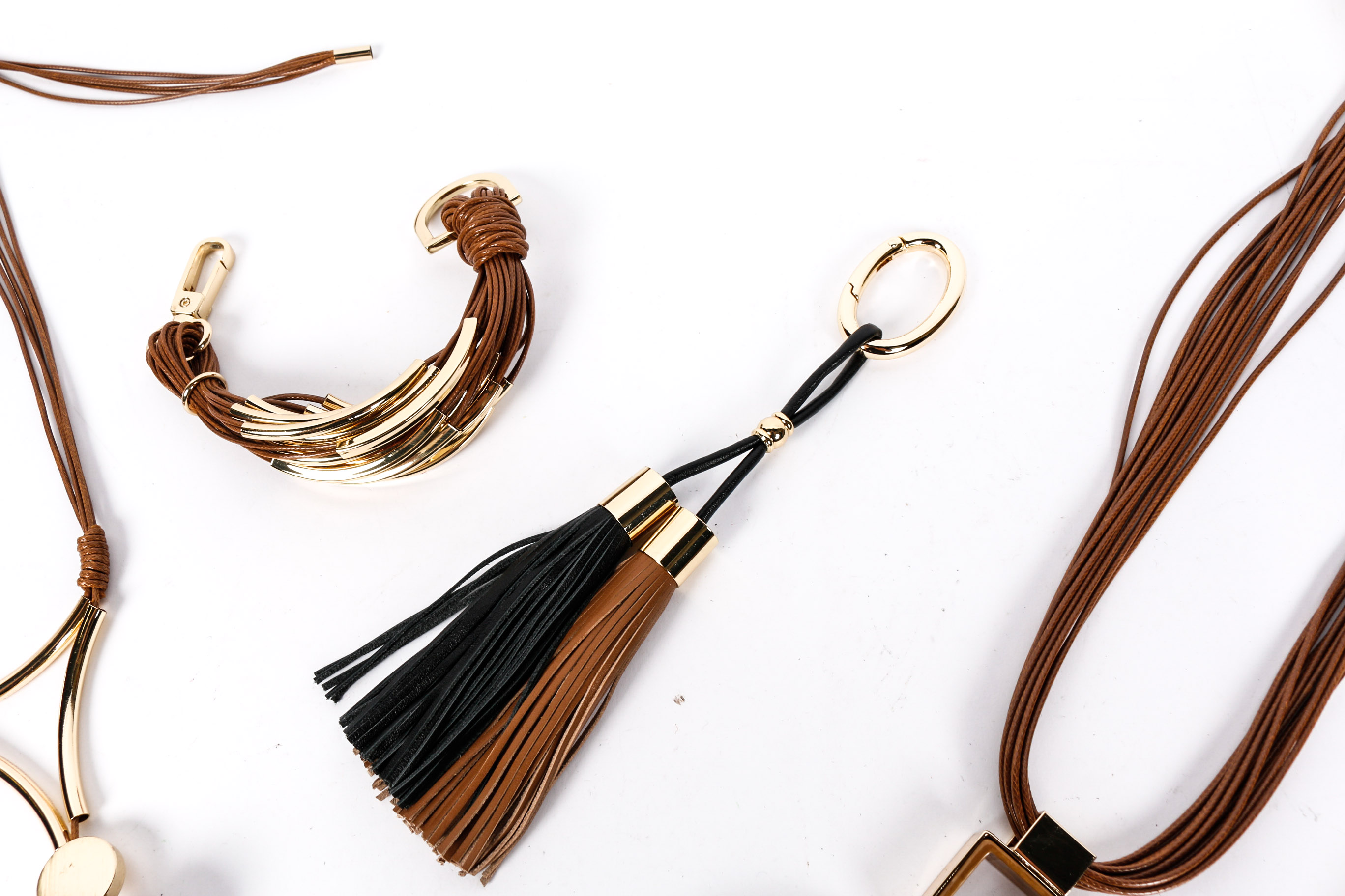 Collection of Leather Necklaces and Charms