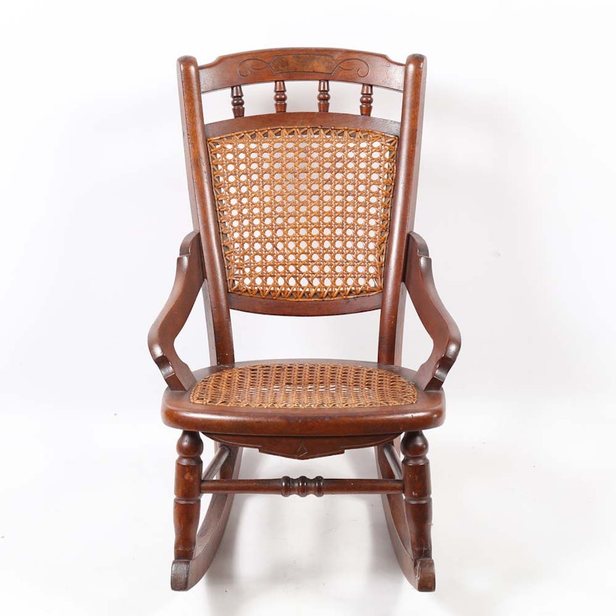 Child Sized Cane Rocking Chair
