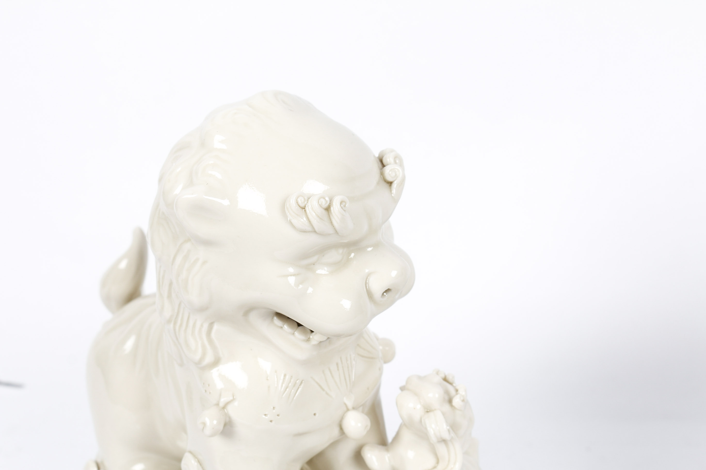 White Glazed Ceramic Guardian Lions
