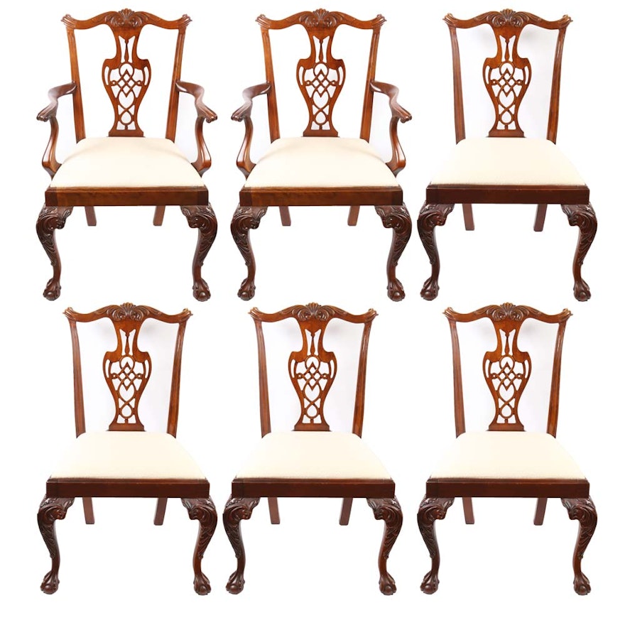Six Chippendale Style Dining Chairs