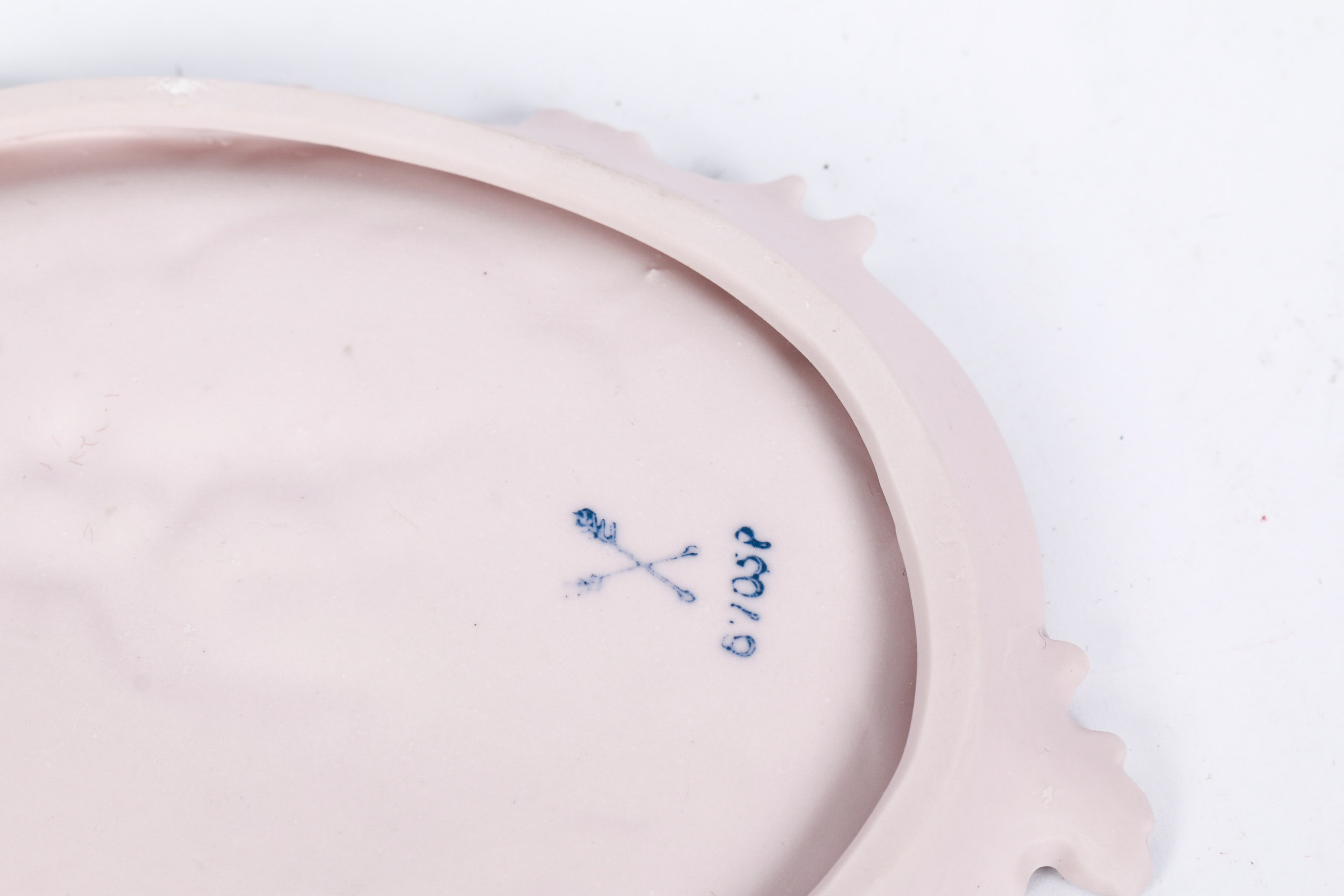 Pair of Pink Arnart Jasperware-Style Wall Plaques