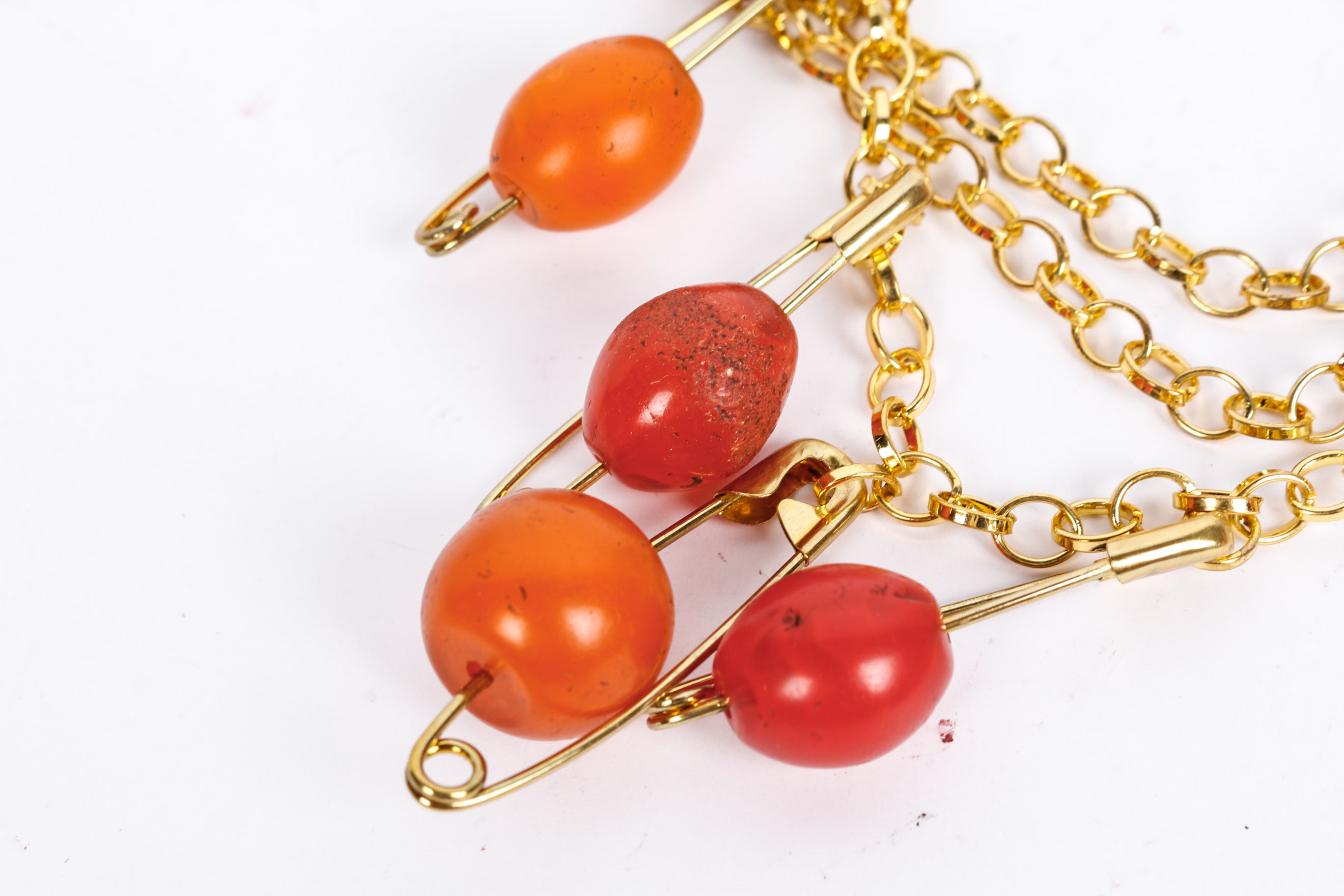 Pair of Coral and Howlite Necklaces