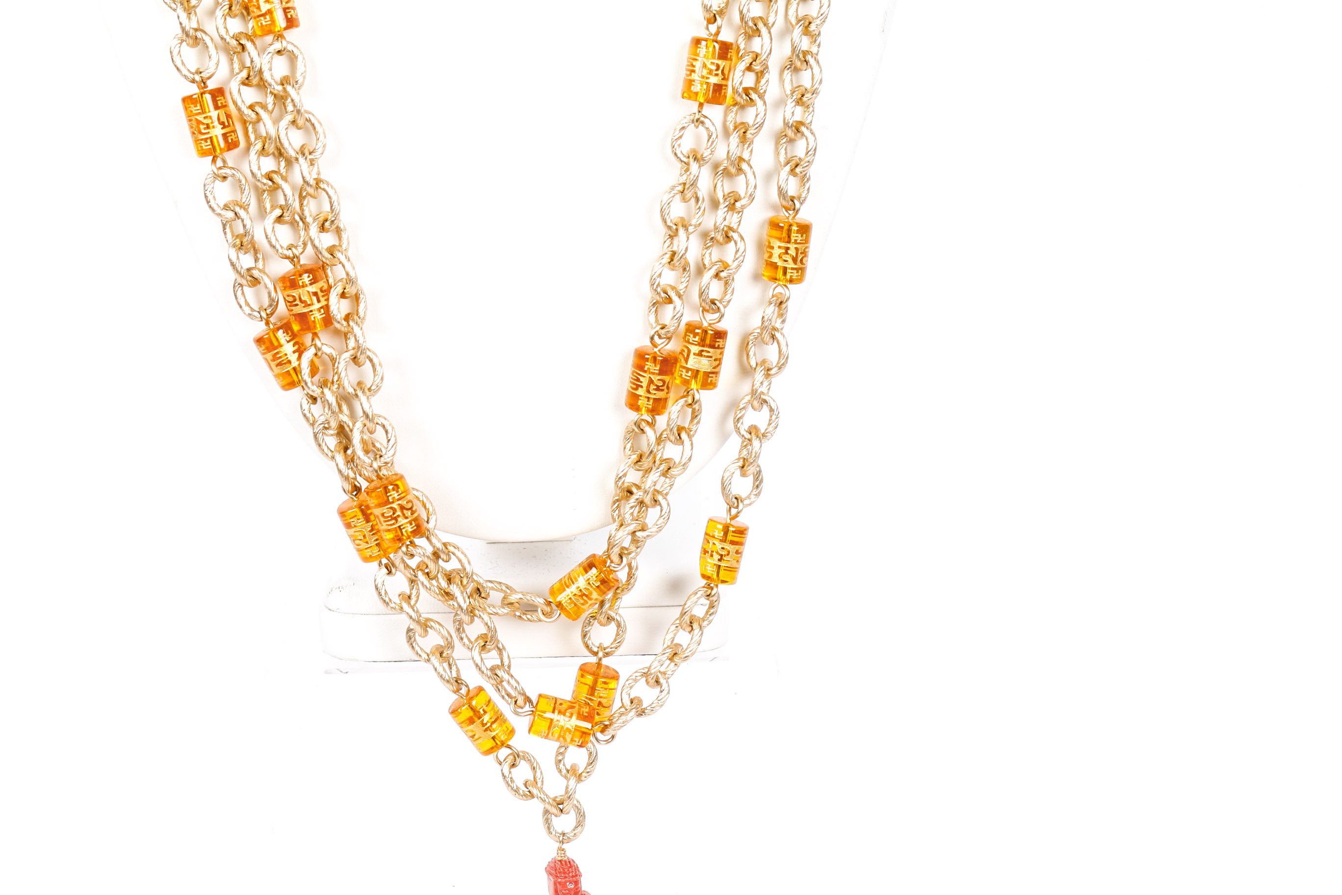 Gold Toned Retro Buddha Necklace