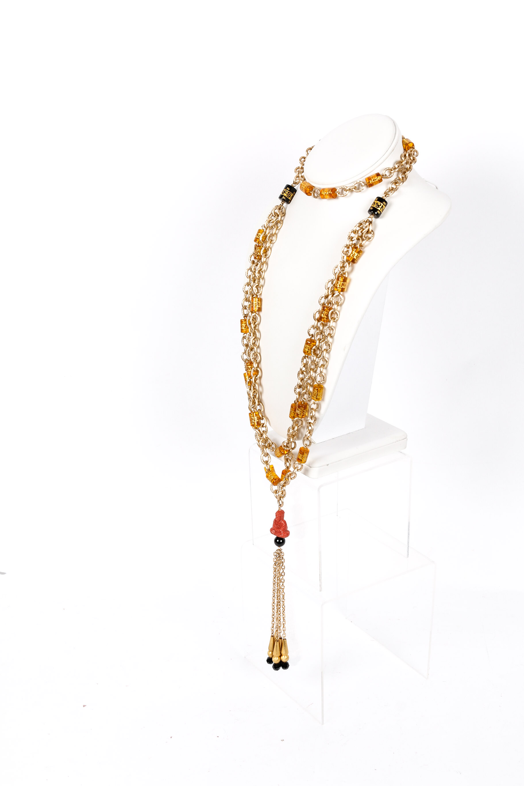 Gold Toned Retro Buddha Necklace