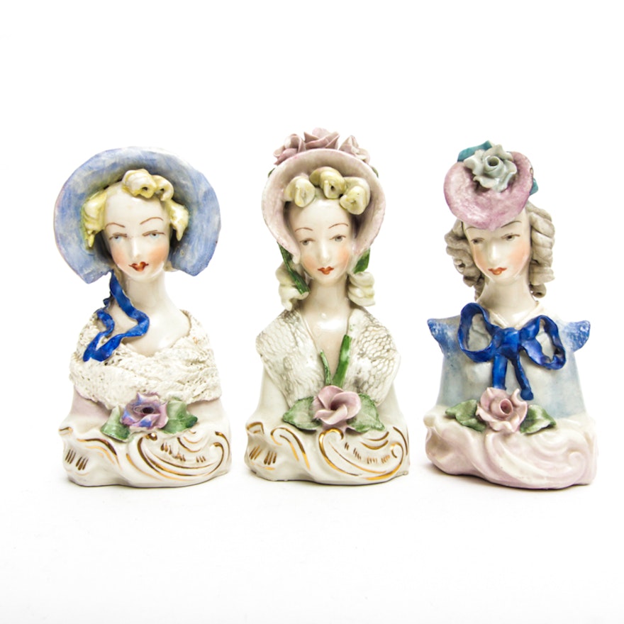Three Vintage Cordey Style Female Figurines