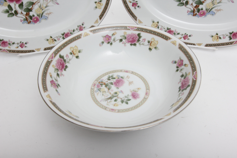 Collection of Ranmaru Crescent Fine China "Rose Tapestry"