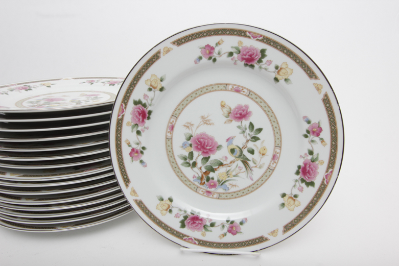 Collection of Ranmaru Crescent Fine China "Rose Tapestry"