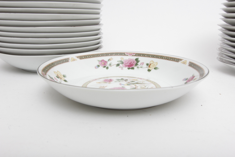 Collection of Ranmaru Crescent Fine China "Rose Tapestry"