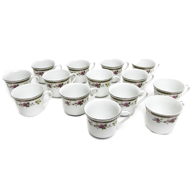 Collection of Ranmaru Crescent Fine China "Rose Tapestry"