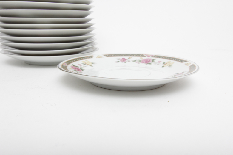 Collection of Ranmaru Crescent Fine China "Rose Tapestry"