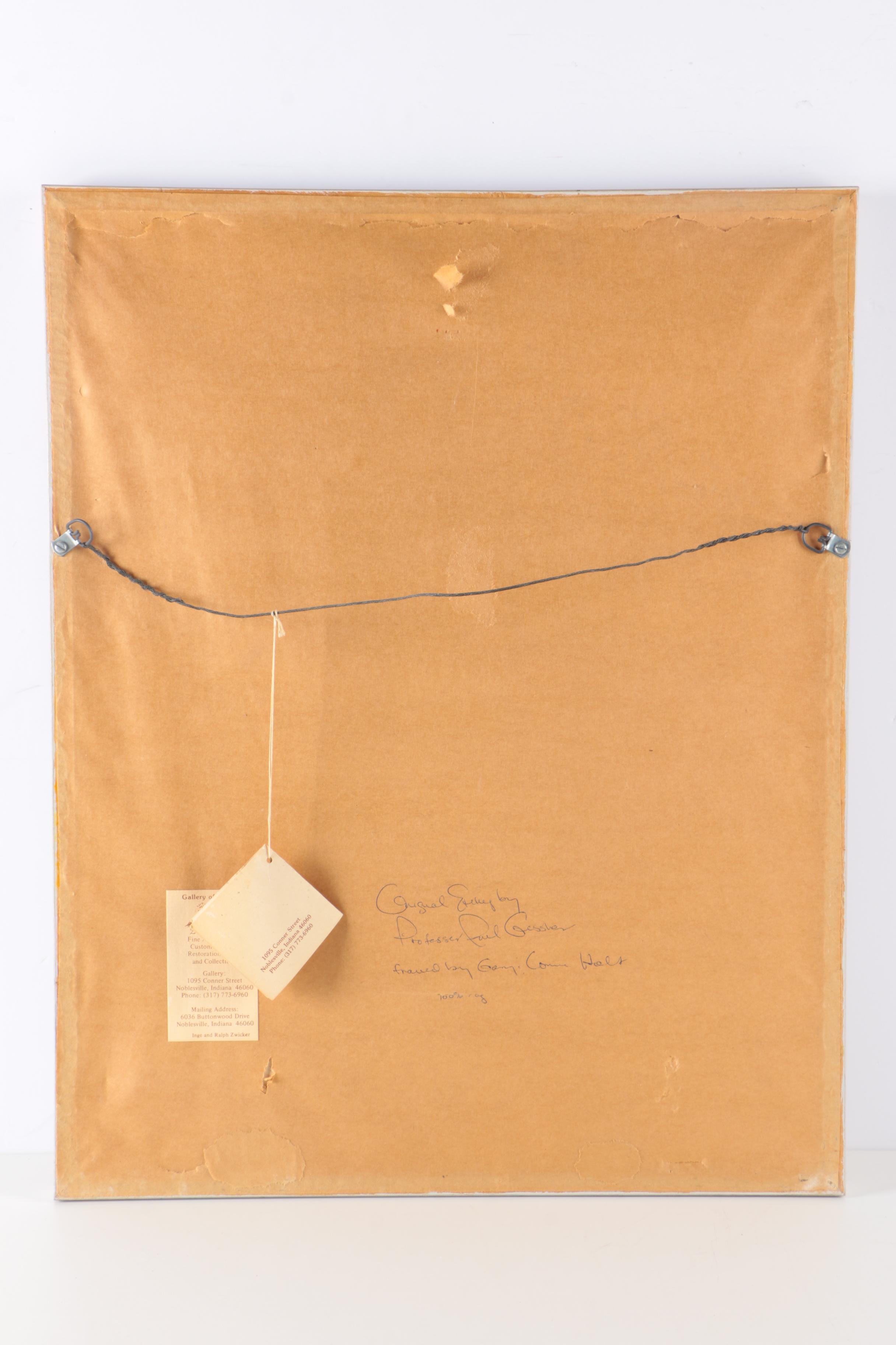 Beim Radieren Aquatint Etching After Paul Geissler Portrait