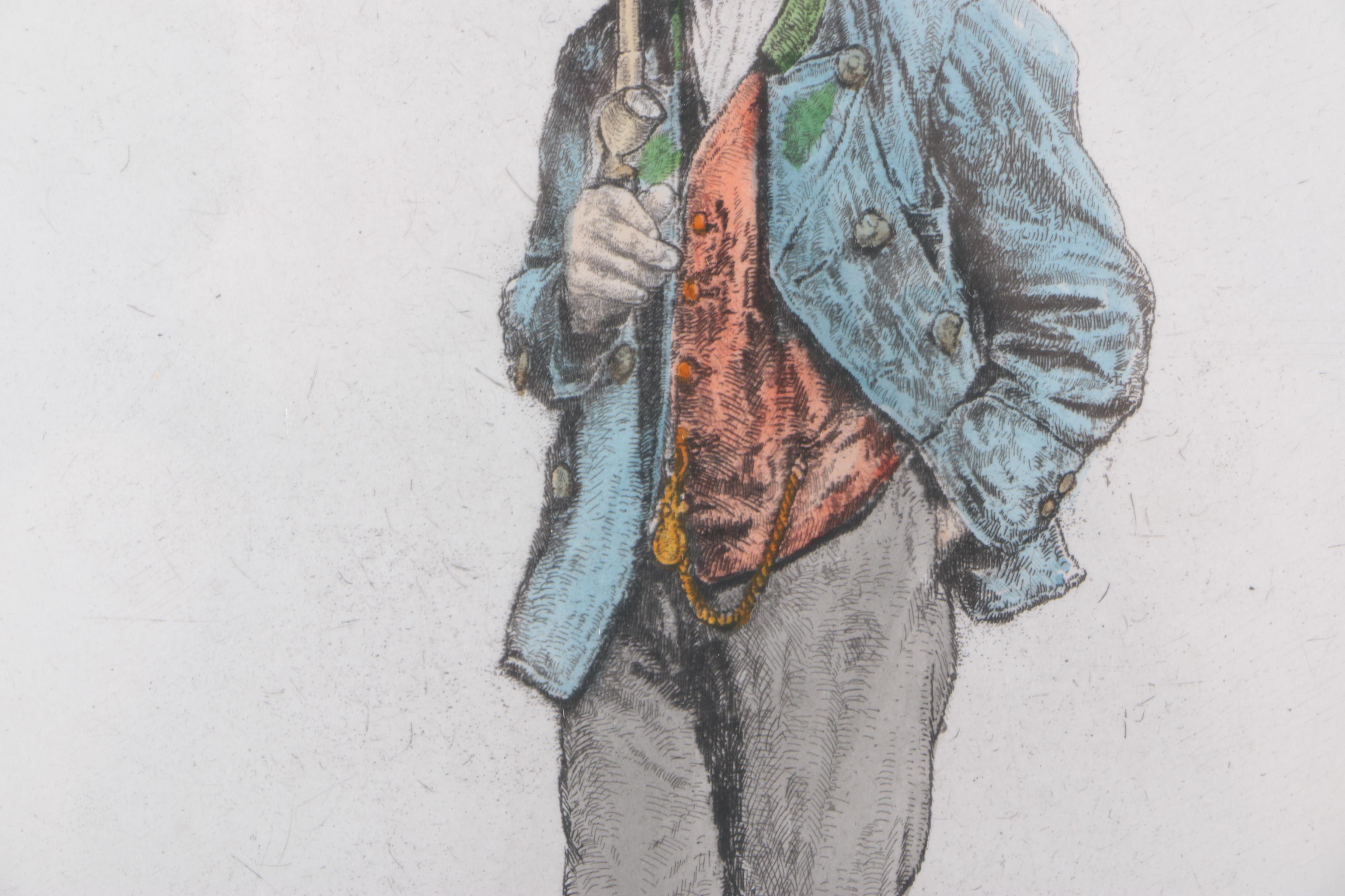 Aquatint Etching on Paper After Paul Geissler "Gemuse Mann"