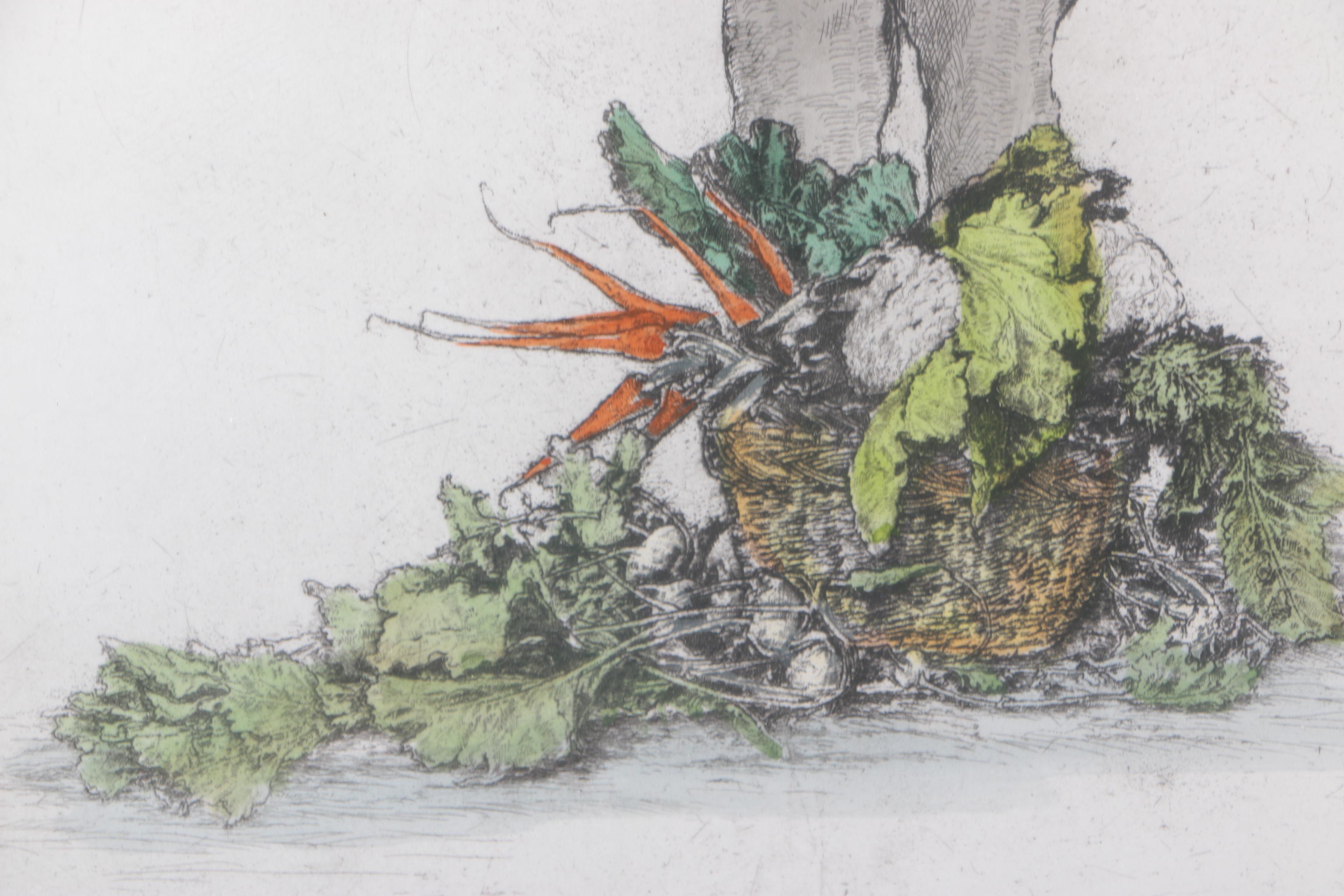 Aquatint Etching on Paper After Paul Geissler "Gemuse Mann"