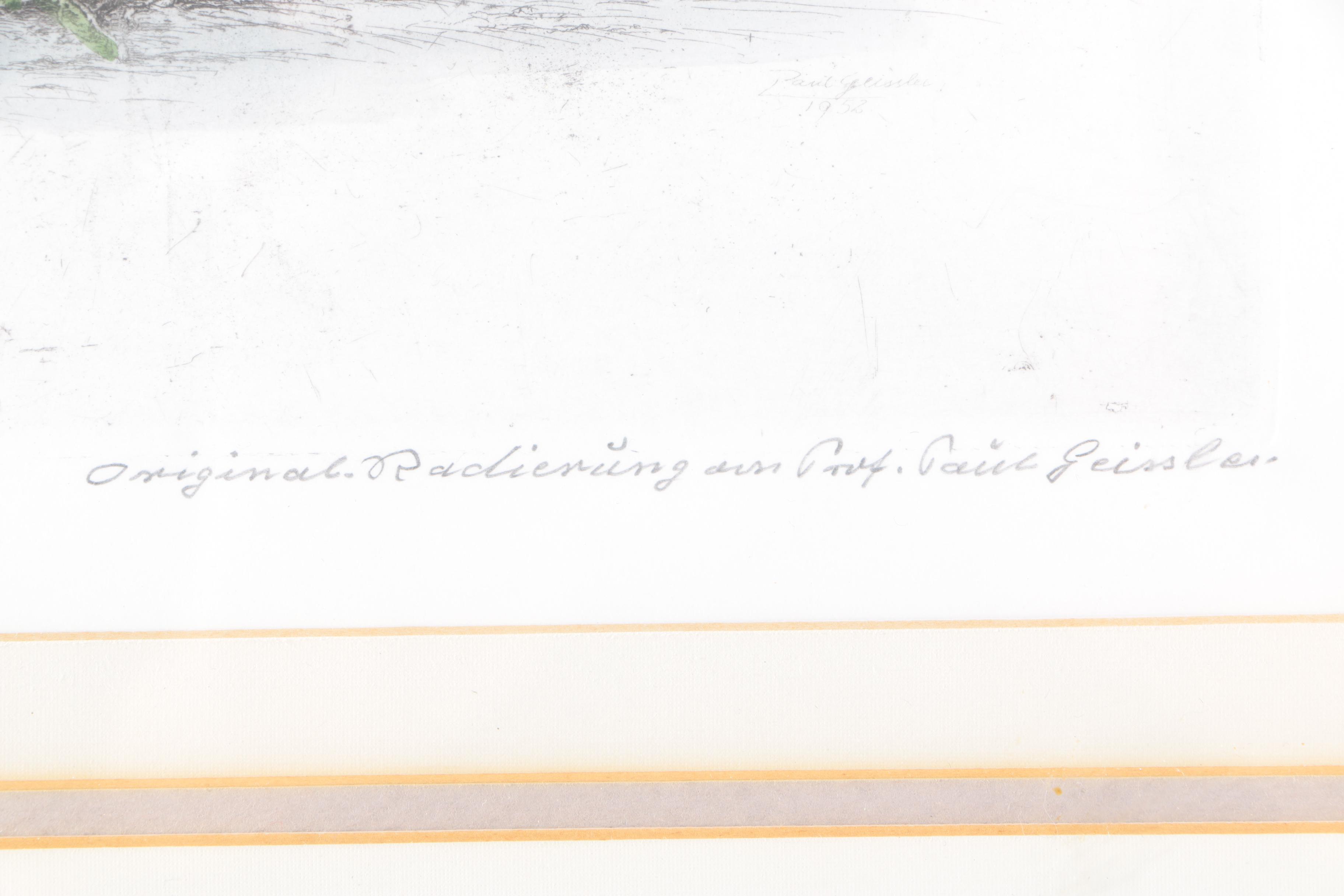 Aquatint Etching on Paper After Paul Geissler "Gemuse Mann"