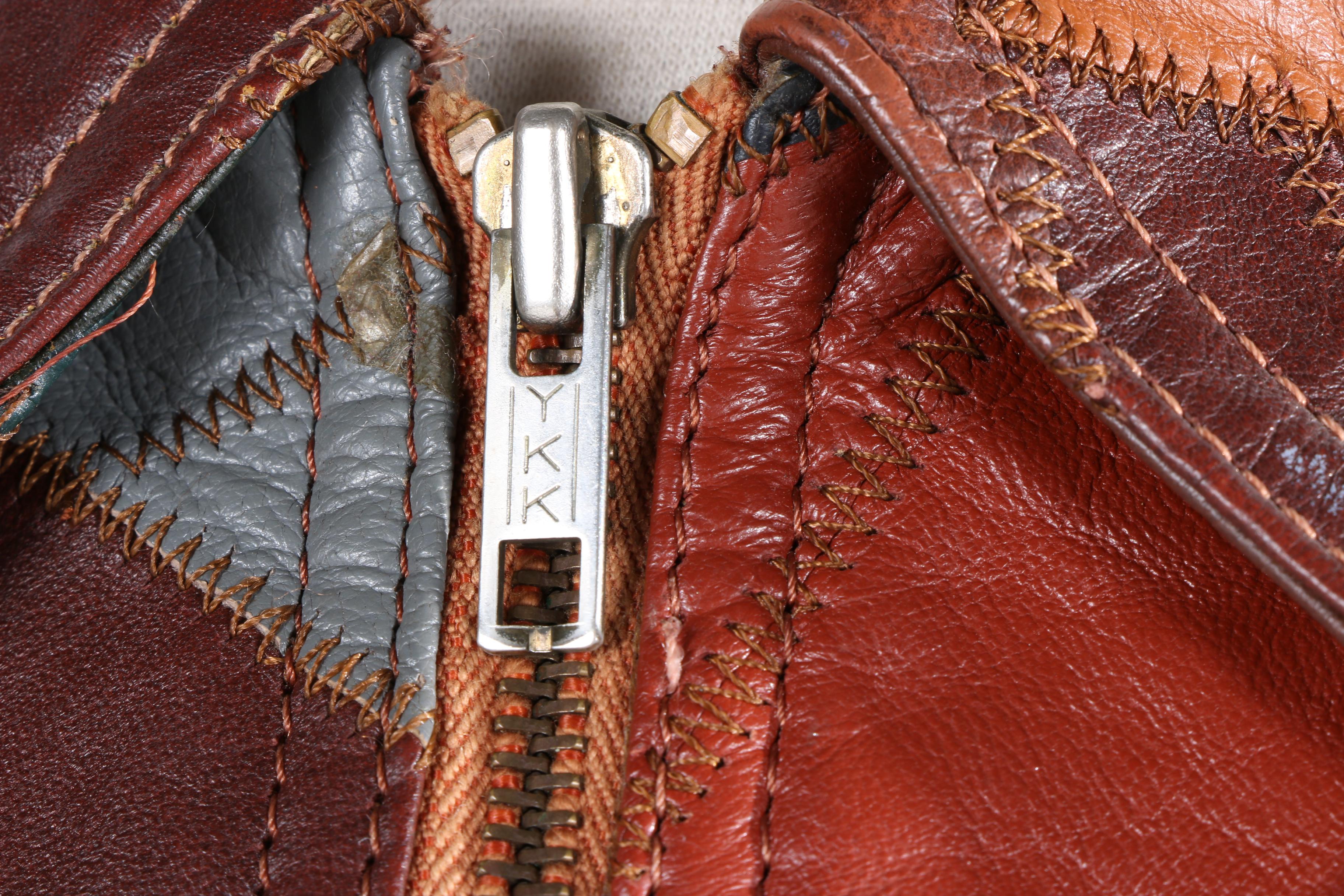 Women's Vintage Patched Leather Jacket