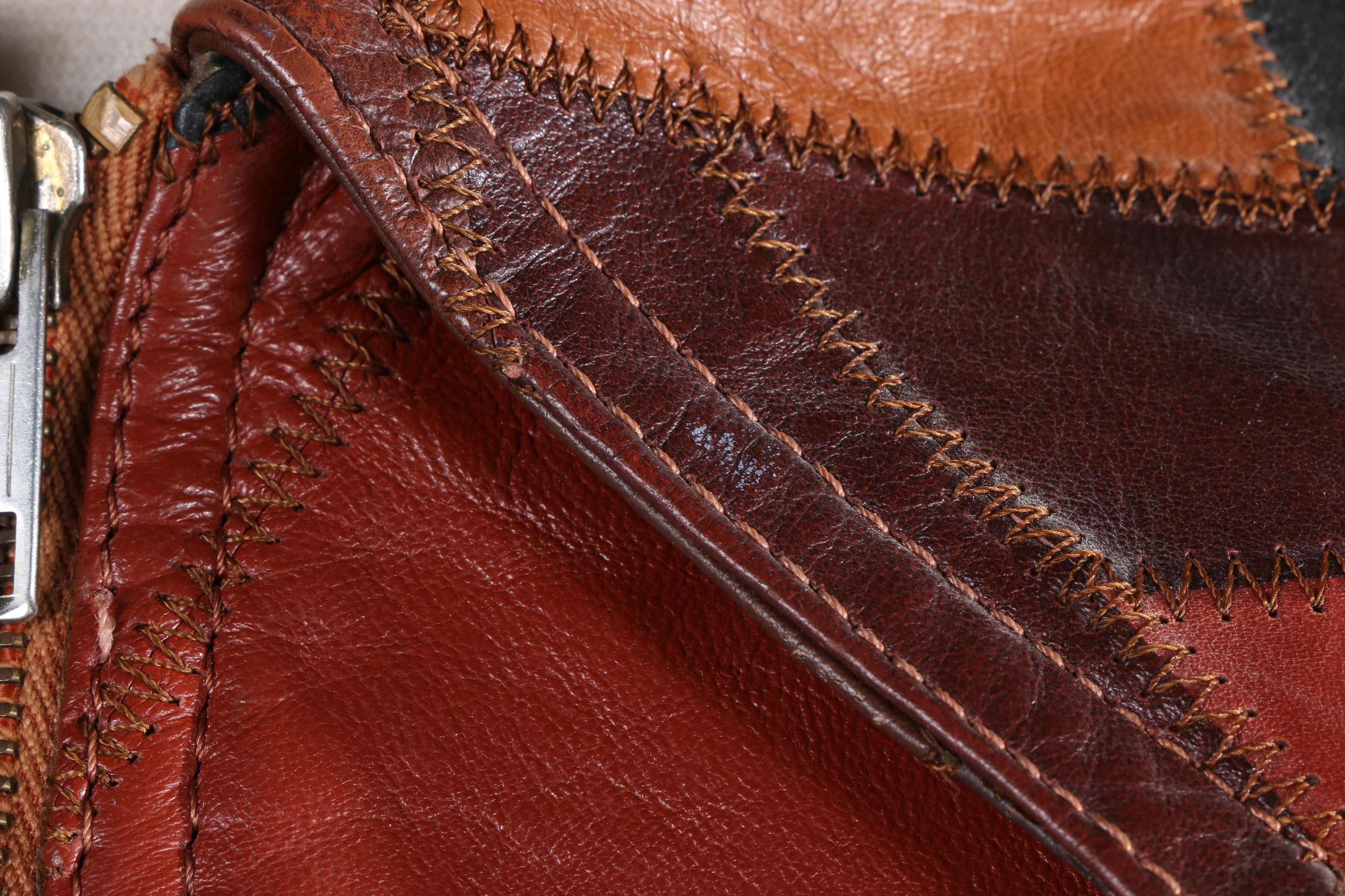 Women's Vintage Patched Leather Jacket