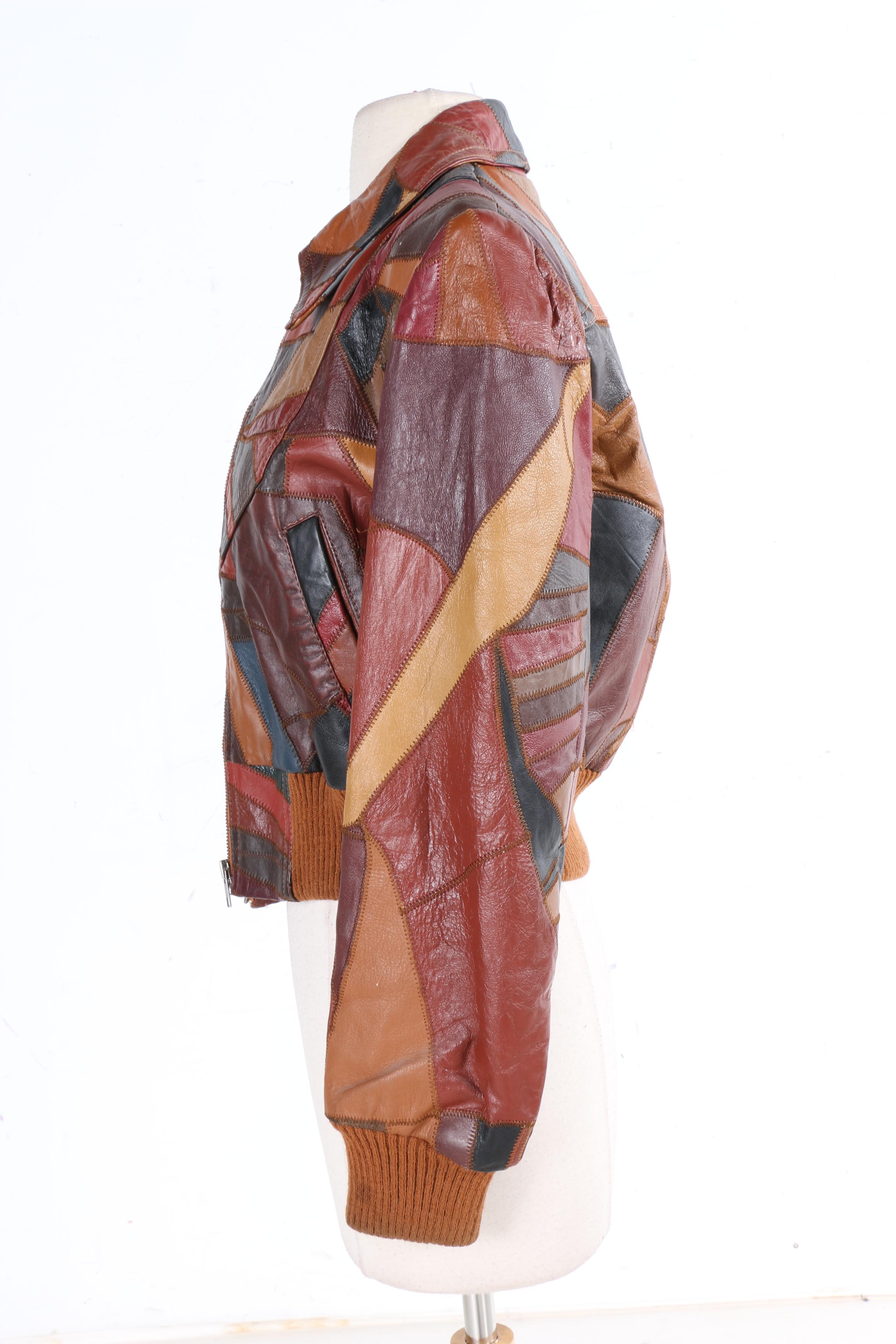 Women's Vintage Patched Leather Jacket