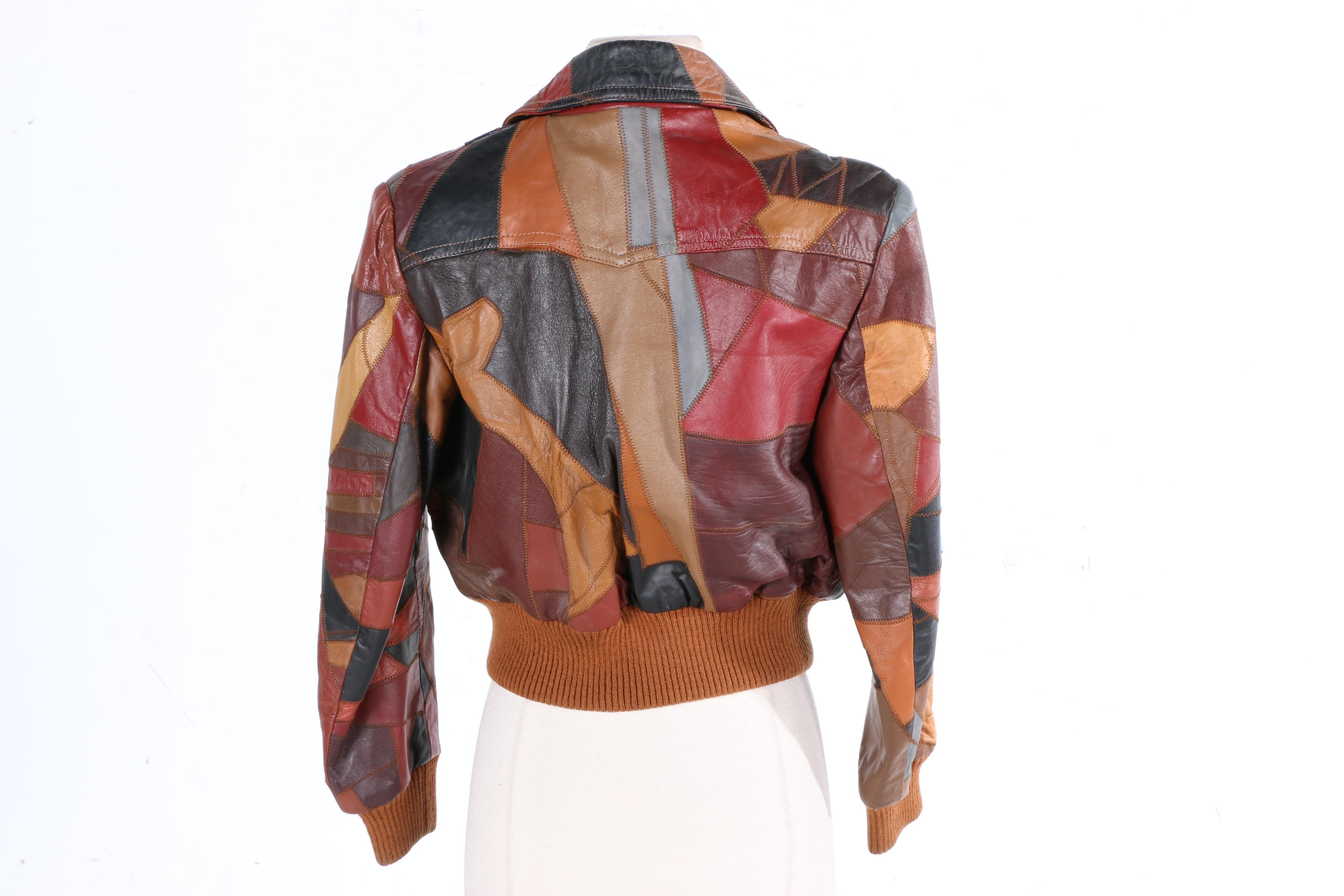 Women's Vintage Patched Leather Jacket