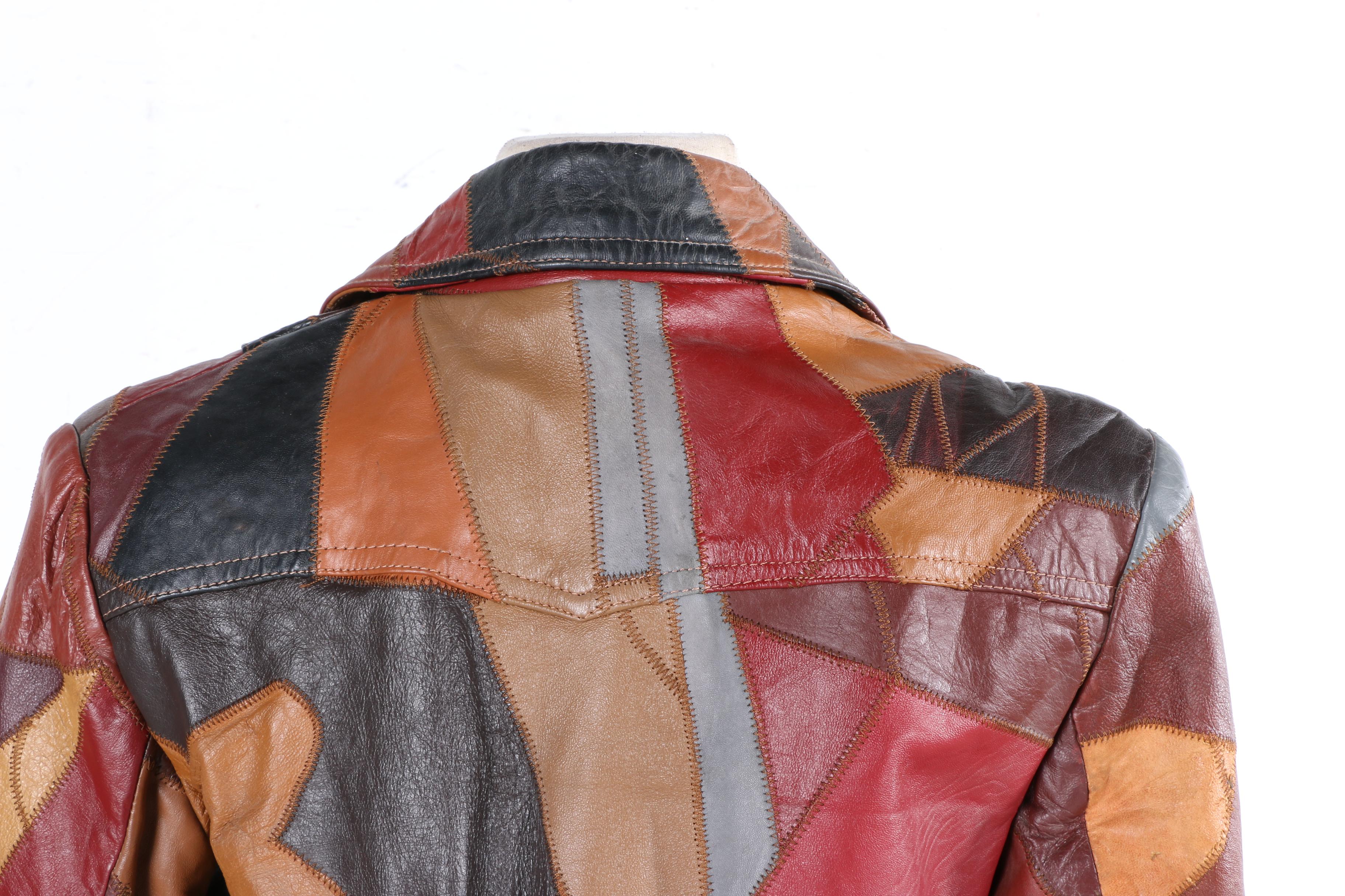 Women's Vintage Patched Leather Jacket