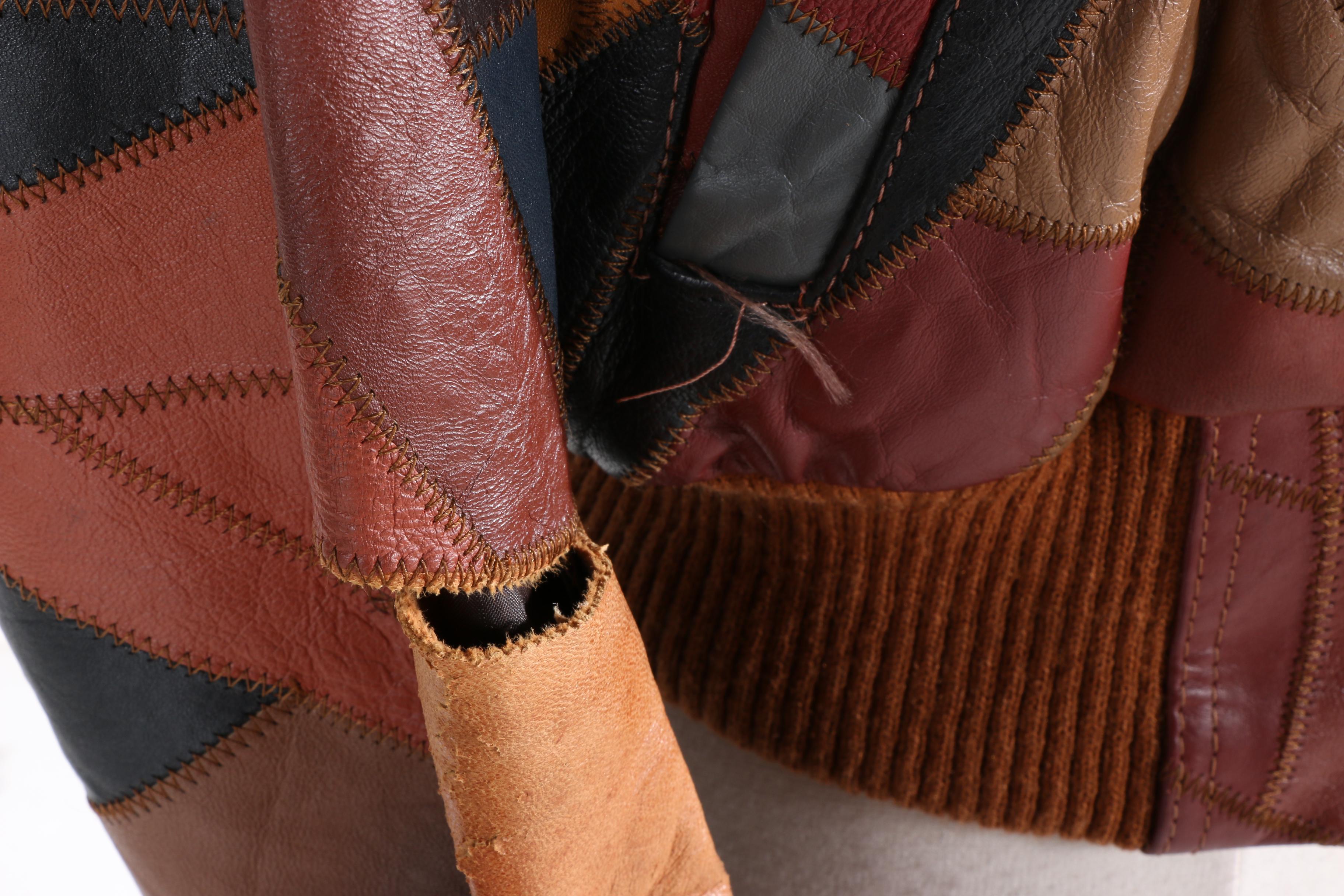 Women's Vintage Patched Leather Jacket