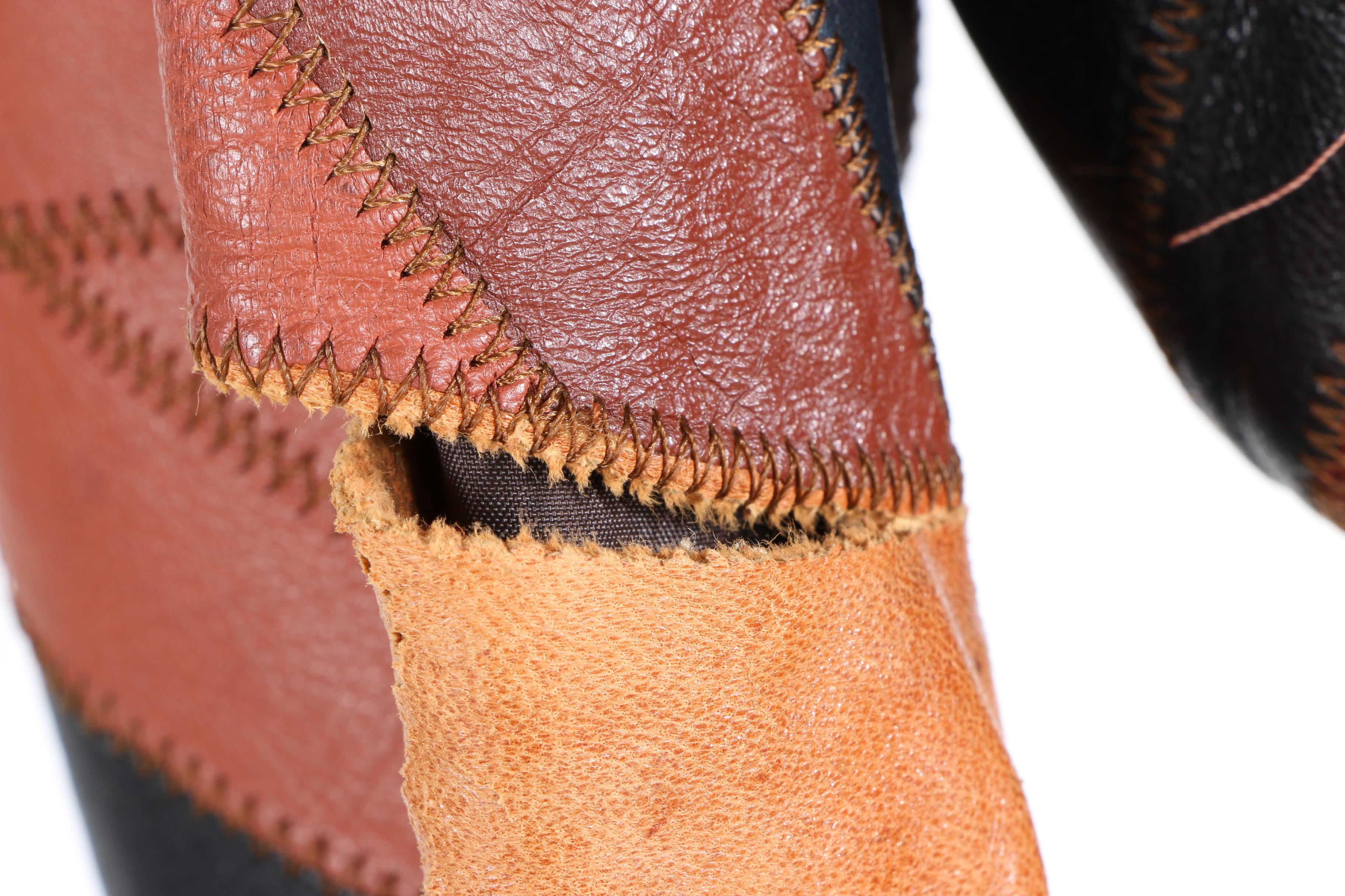 Women's Vintage Patched Leather Jacket