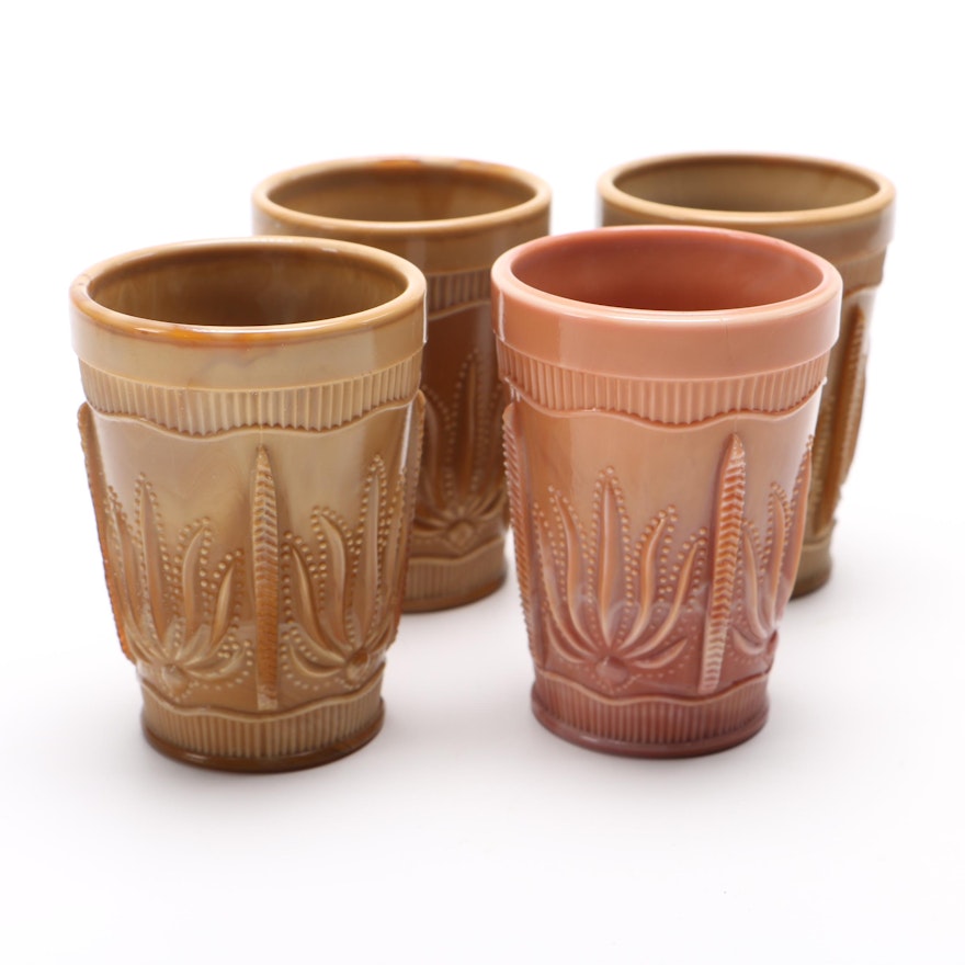 Cactus Chocolate Tumblers From Greentown Glass