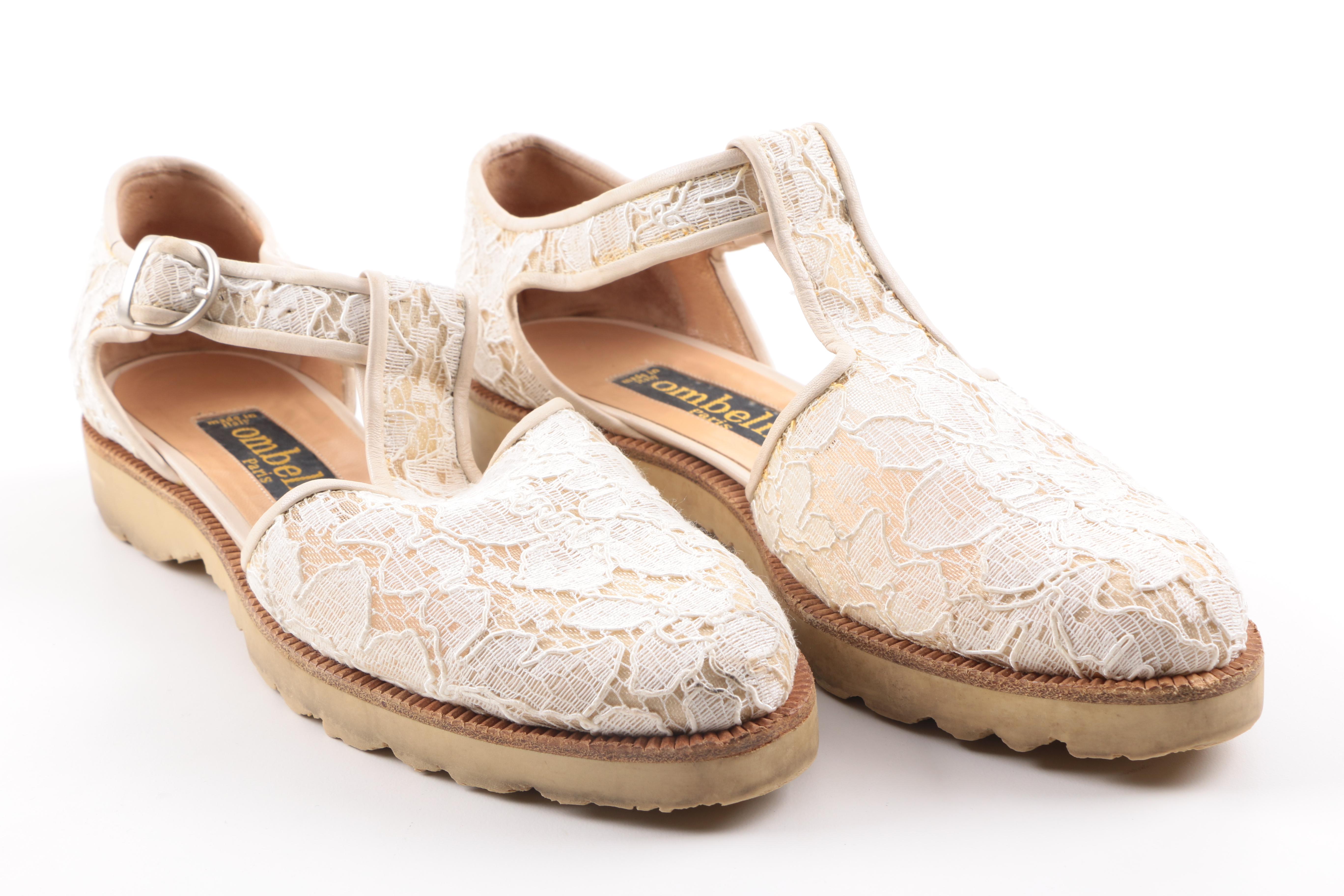 Ombeline White Lace Shoes