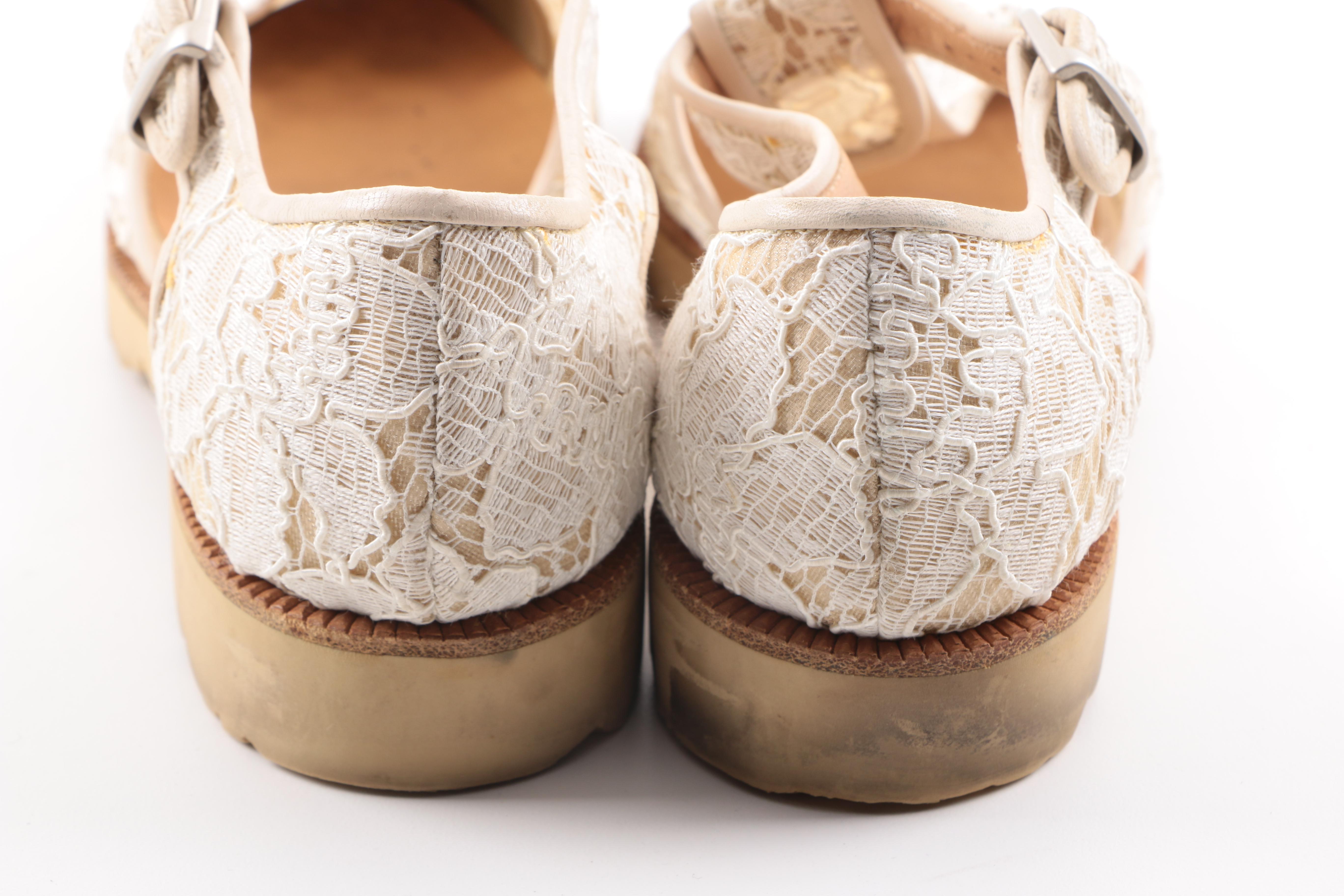 Ombeline White Lace Shoes