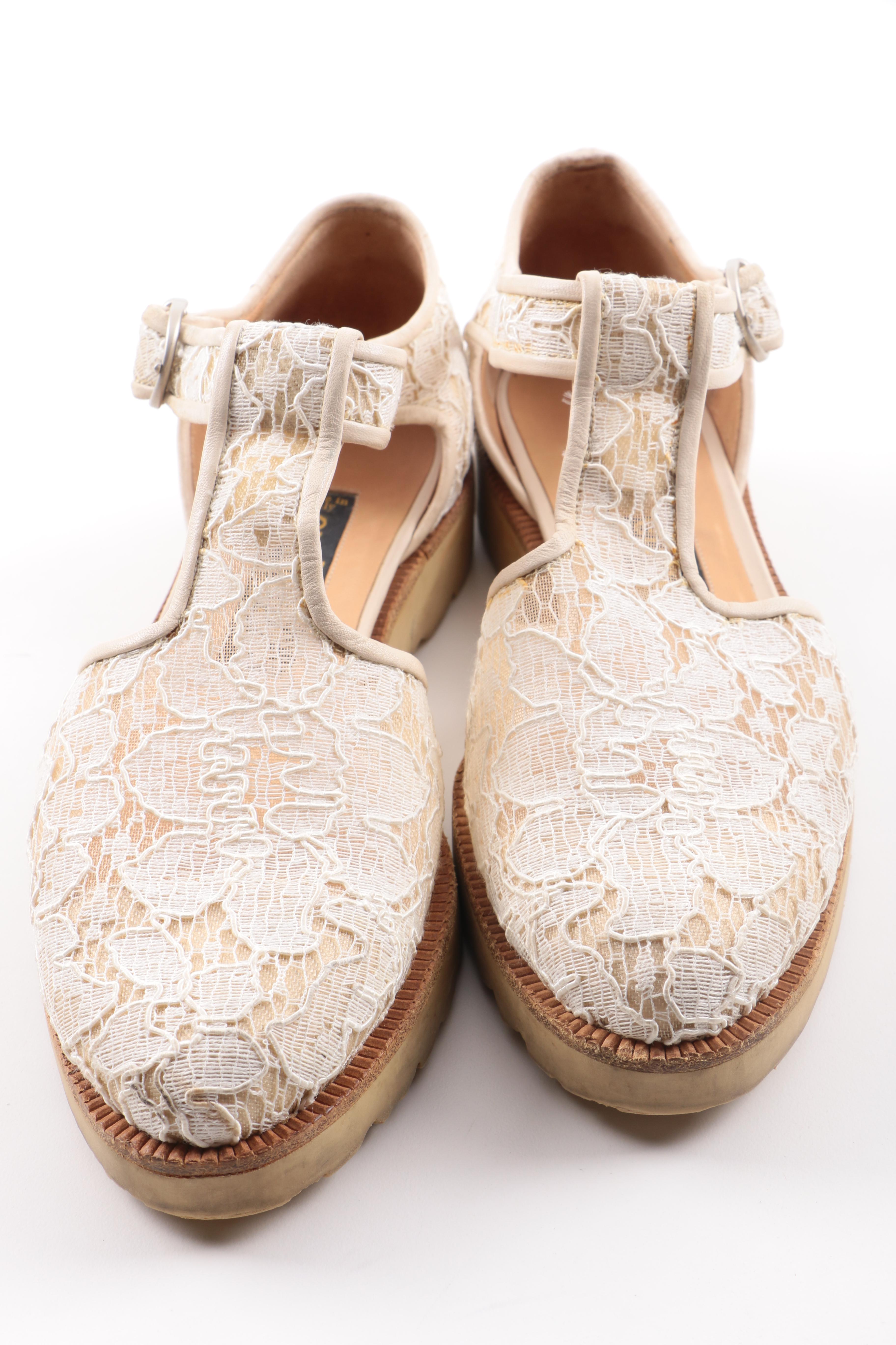 Ombeline White Lace Shoes