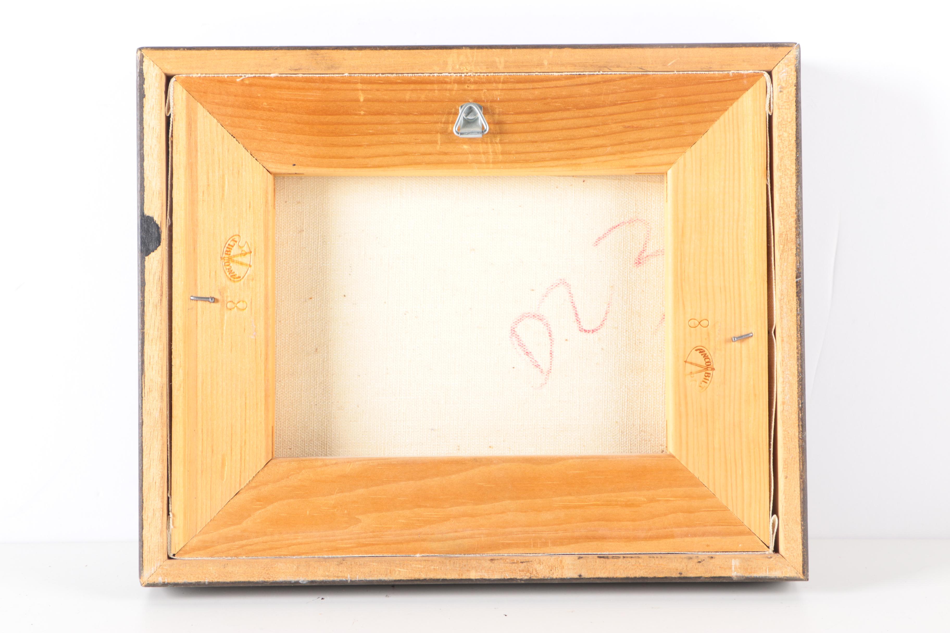 Original Oil On Canvas of Forest and River Signed Cabbetti